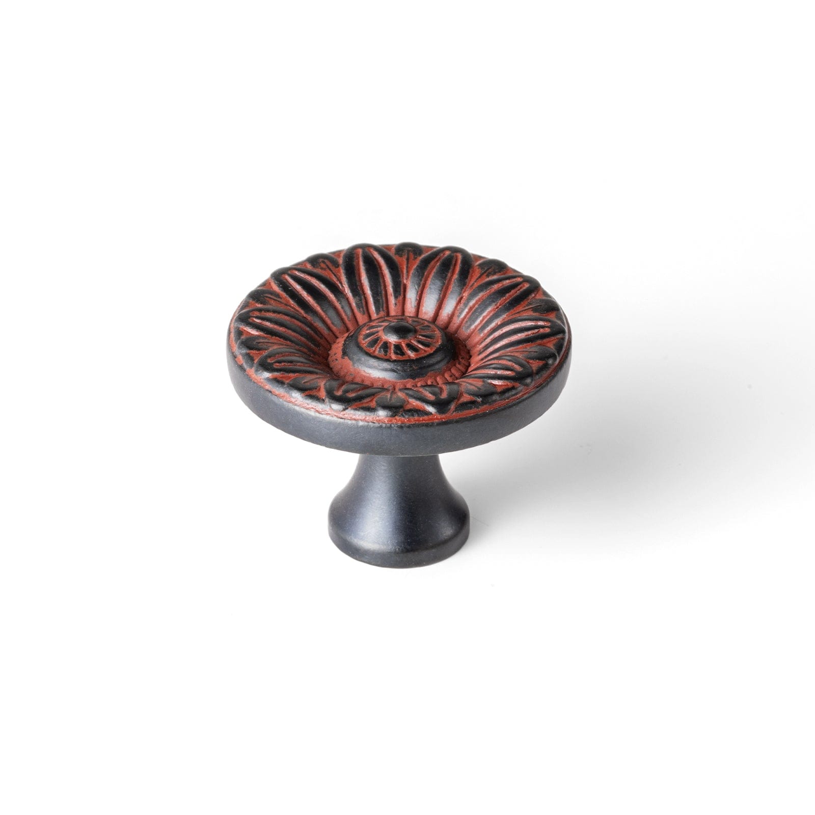 Goo-Ki Rust Red / Knob / 6 Pack Ornate Sunflower Embossed Cabinet Knobs Distressed Multi-Tone Zinc Alloy Furniture Hardware
