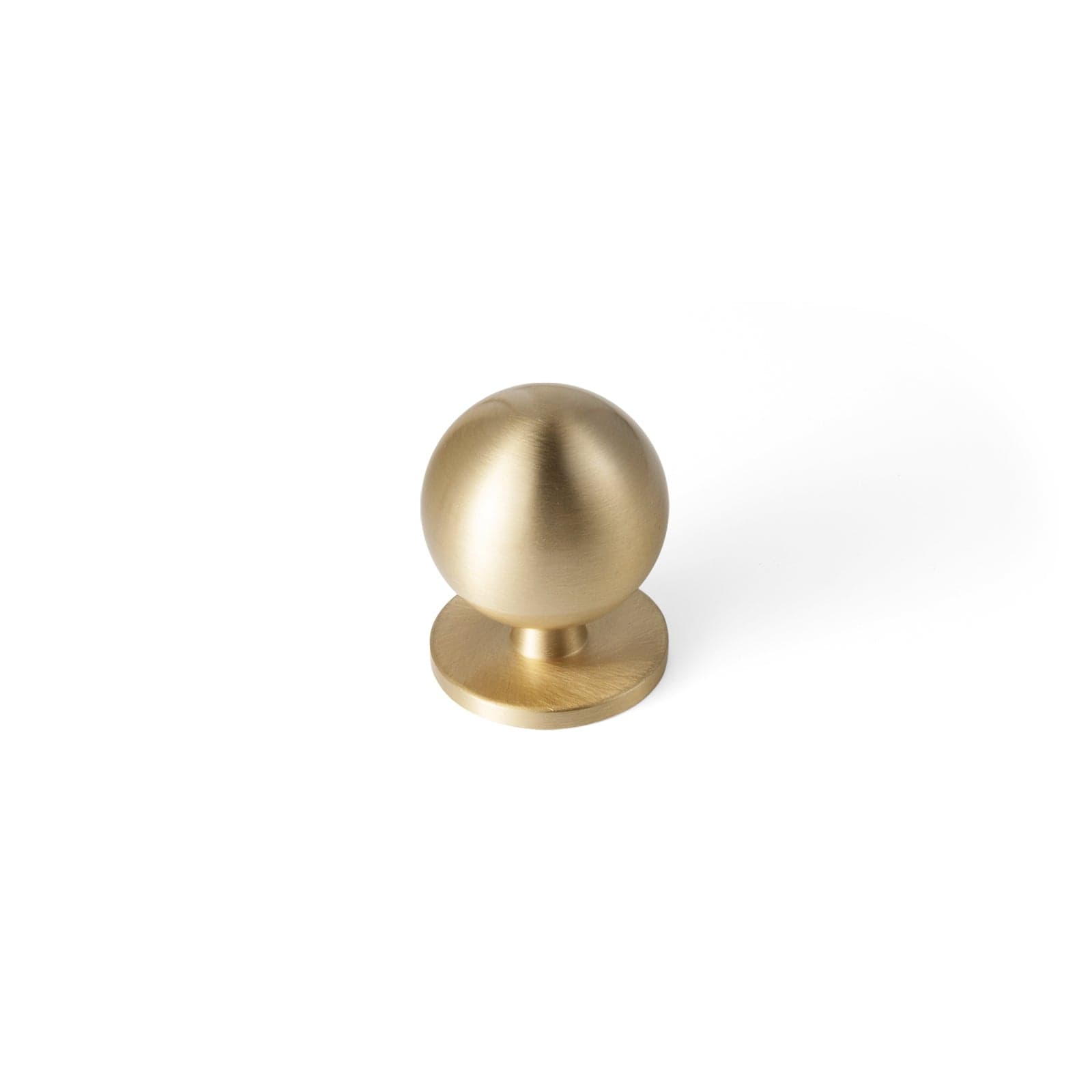 Goo-Ki Satin Brass / 1'' Diameter Knob / 6 Pack Solid Brass Cabinet Knobs – Premium Round Egg-Shaped Drawer Pulls for Kitchen & Bathroom