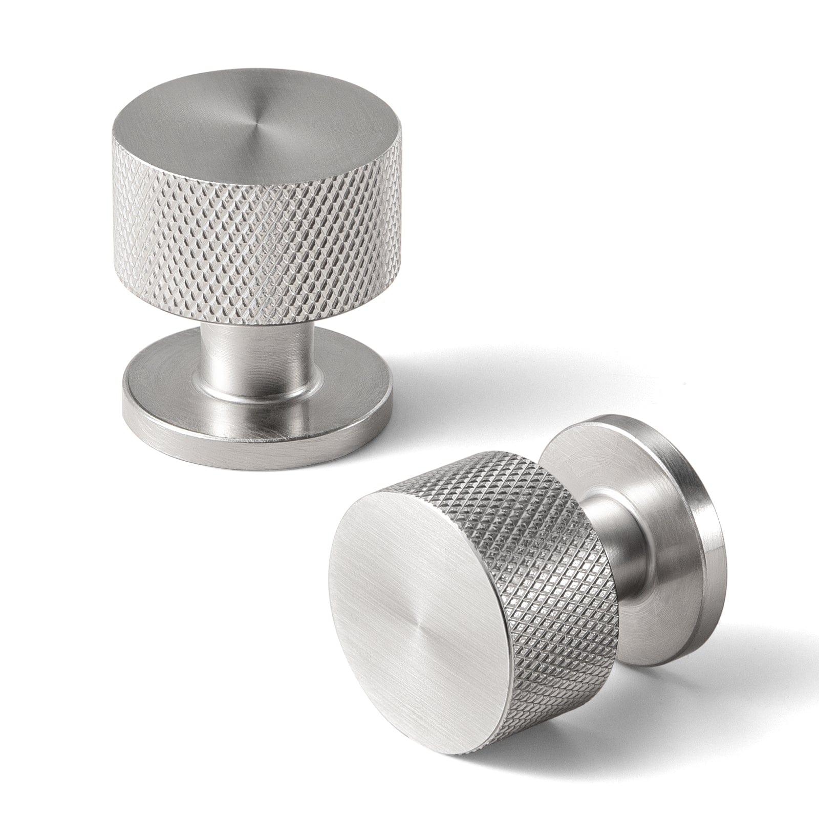 Goo-Ki Satin Nickel / 1'' Knob / 6 Pack Single Hole Knurled Decorations Cabinet Large Knob Hardware for Bedroom Kitchen