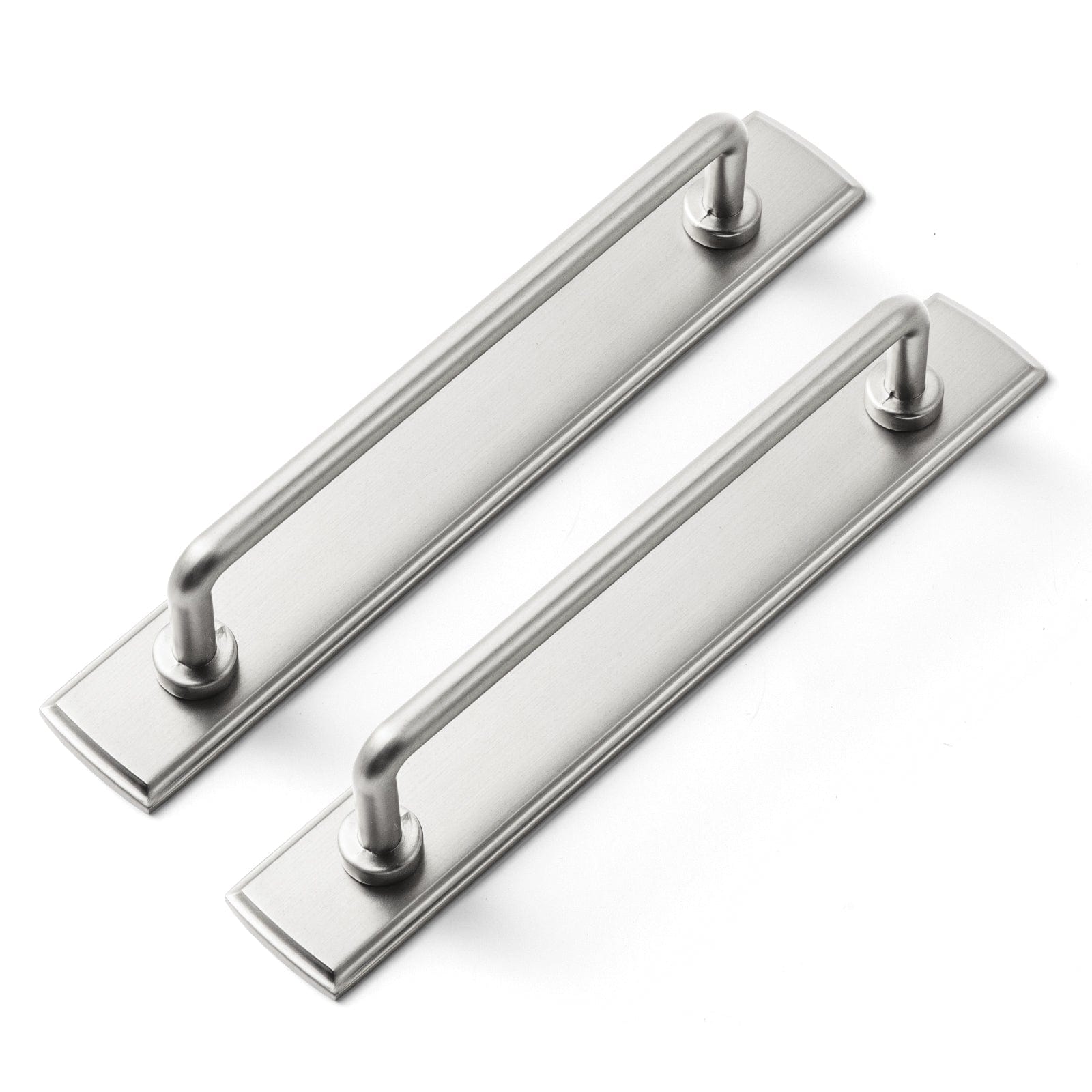 Goo-Ki Satin Nickel / G011 / 5'' Hole Center 2 Pack Cabinet Bar Pulls with Back Plate Vintage Drawer Handles Home Improvement Hardware