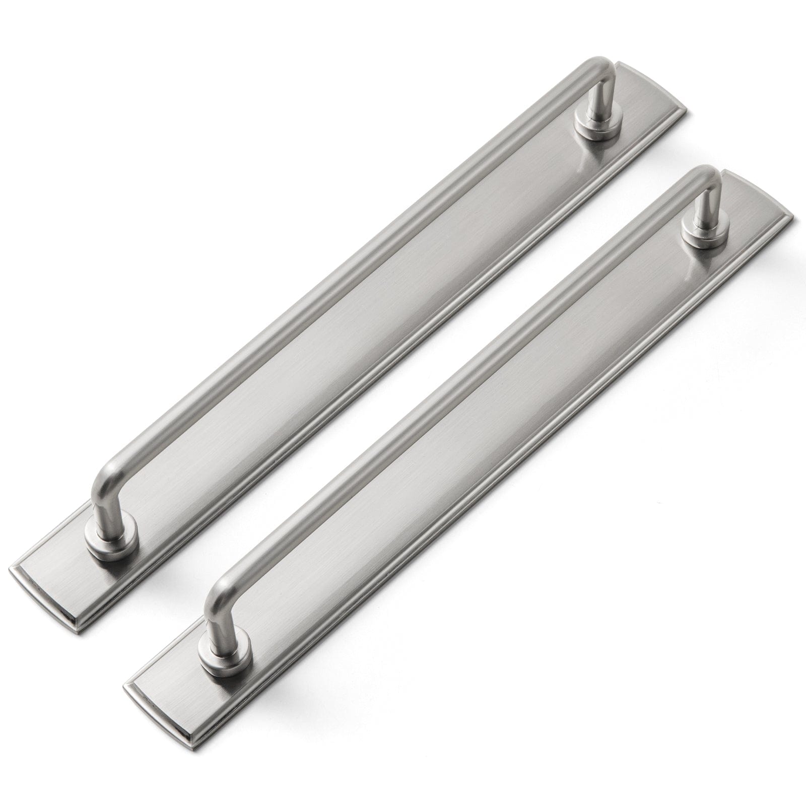 Goo-Ki Satin Nickel / G011 / 7.6'' Hole Center 2 Pack Cabinet Bar Pulls with Back Plate Vintage Drawer Handles Home Improvement Hardware
