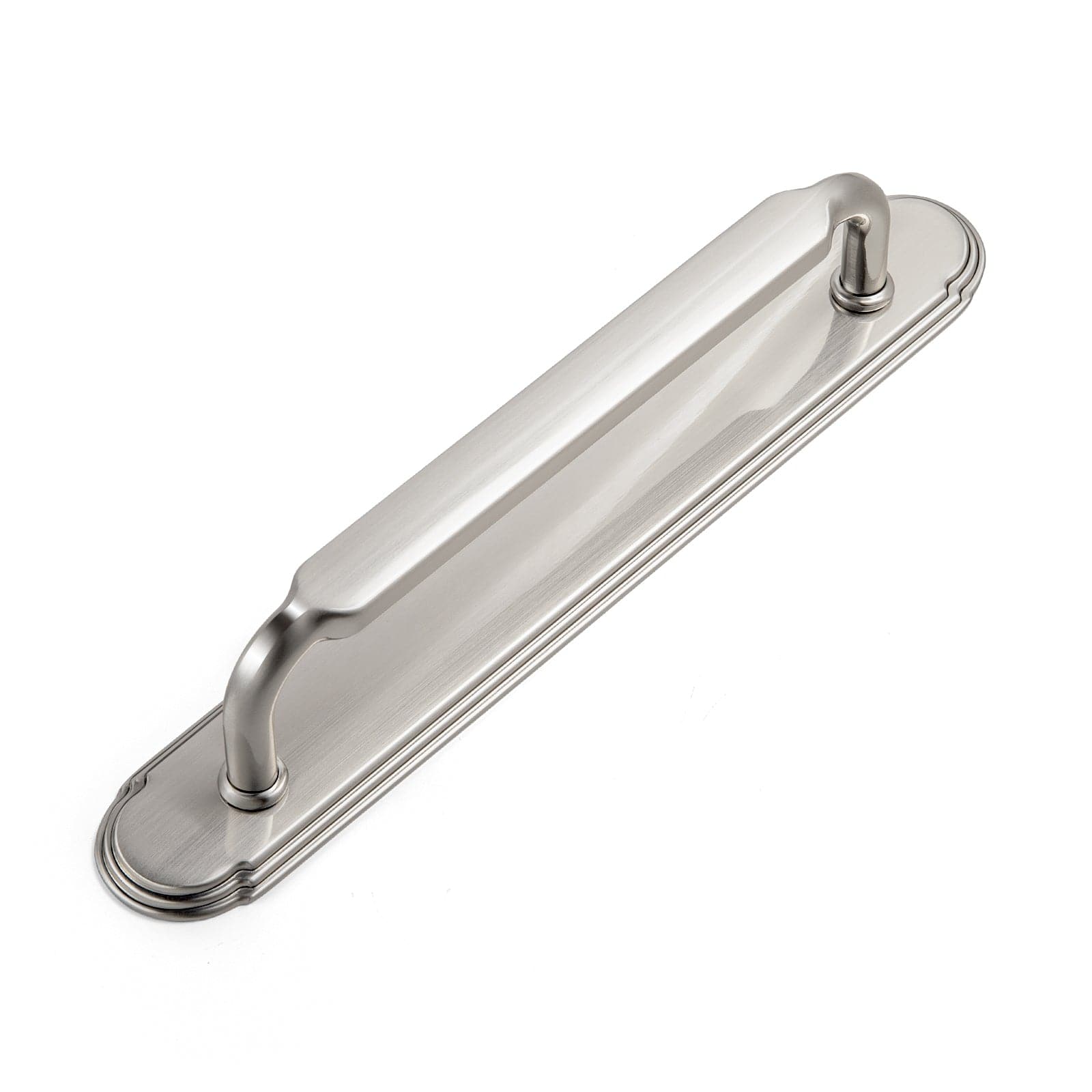 Goo-Ki Satin Nickel / G014 / 5'' Hole Center 2 Pack Antique Brass Cabinet Pulls with Back Plate Zinc Alloy Drawer Handle with Long Back Plate