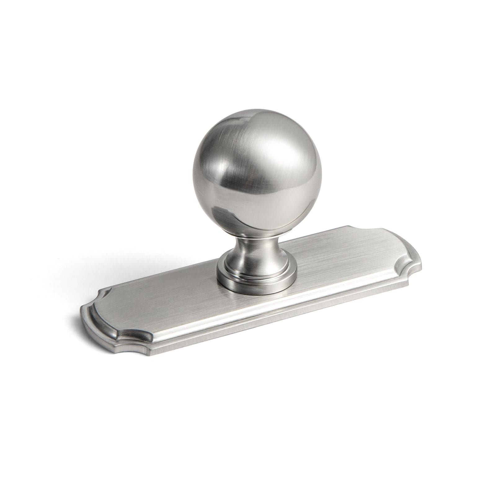 Goo-Ki Satin Nickel / Knob with Back Plate 23293 / 6 Pack Stylish Zinc Alloy Cabinet Knobs Classic Round Design Durable Cabinet Handles