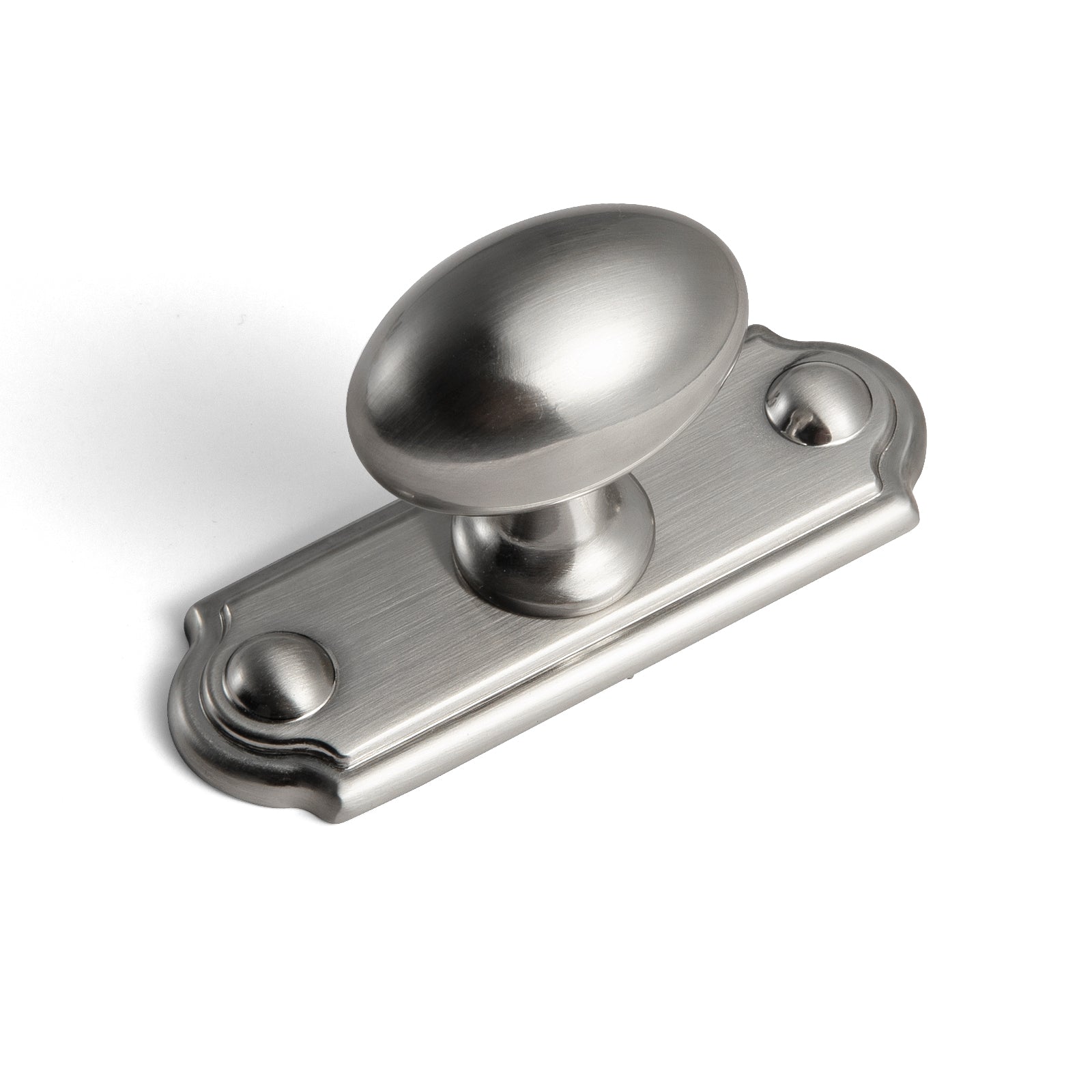Goo-Ki Satin Nickel / Knob with Rectangle Back Plate C / 6 Pack Antique Oval Cabinet Knobs Zinc Alloy 1.4 Inch Diameter Drawer Knobs