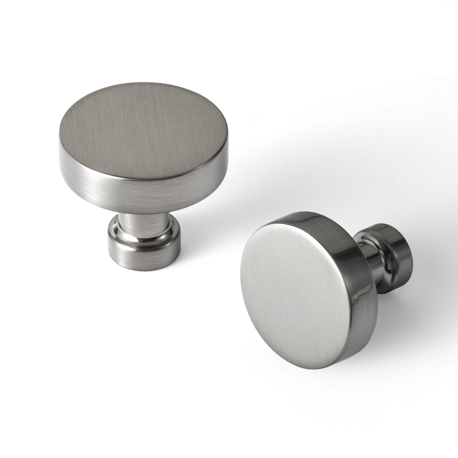 Goo-Ki Satin Nickel / No Back Plate / 6 Pack Vintage Brass Zinc Alloy Cabinet Knob with Back Plate Single Hole Center Kitchen Hardware