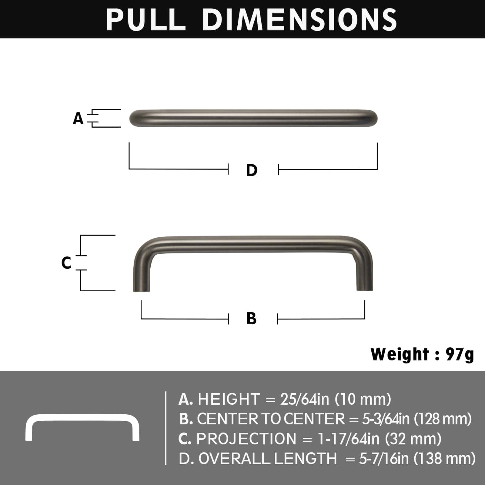 Goo-Ki Simple Sleek Wardrobe Pull Contemporary Design Cabinet Handle Modern Style