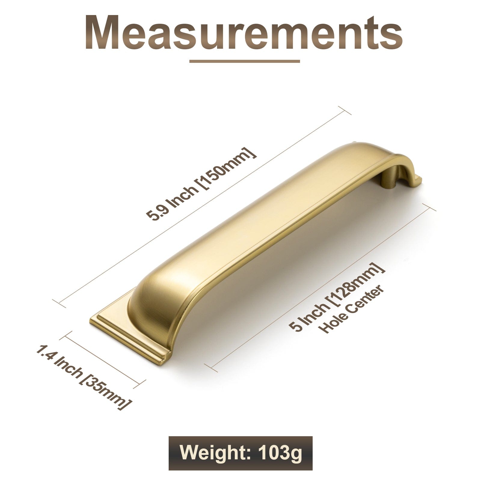 Goo-Ki Sleek Curved Retro Cup Pulls Unique Arc - Shaped Drawer Handles Kitchen Hardware