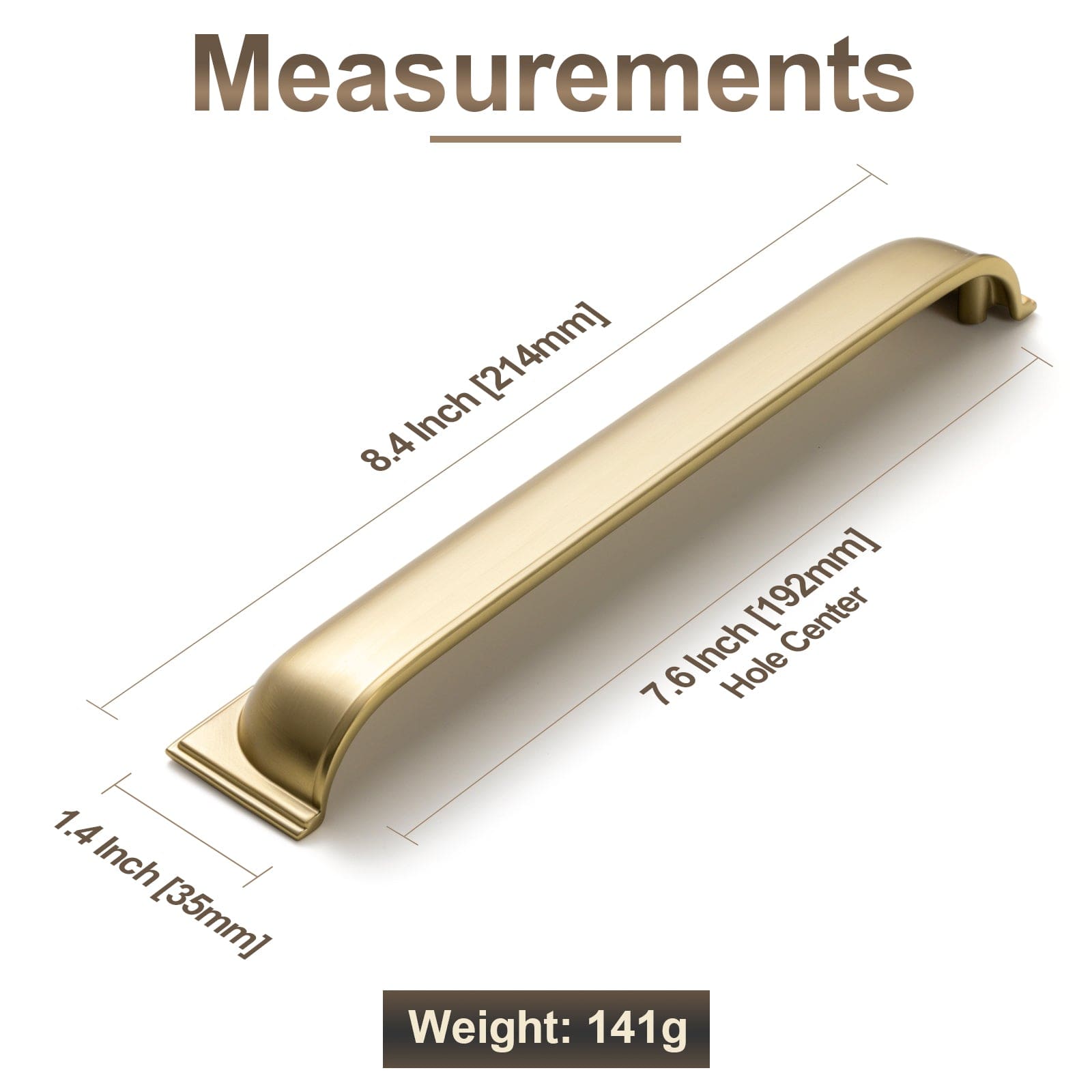 Goo-Ki Sleek Curved Retro Cup Pulls Unique Arc - Shaped Drawer Handles Kitchen Hardware