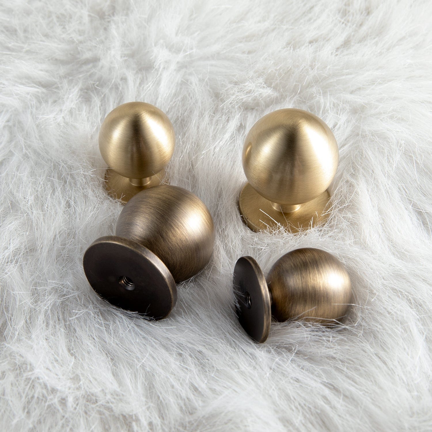 Goo-Ki Solid Brass Cabinet Knobs – Premium Round Egg-Shaped Drawer Pulls for Kitchen & Bathroom