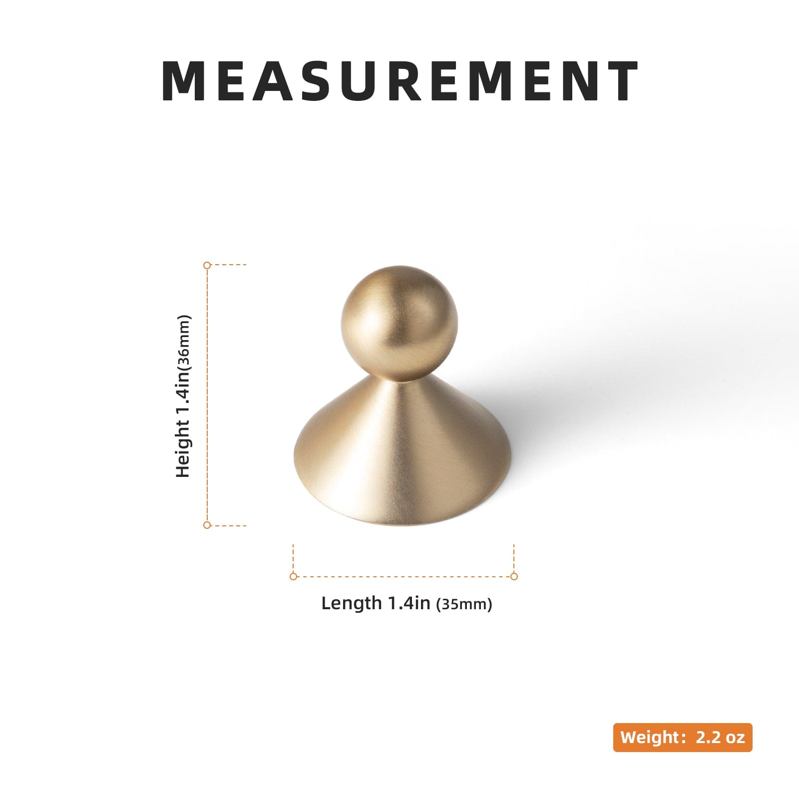 Goo-Ki Statement Zinc Alloy Cabinet Pull – Geometric Ball and Cone Design for Drawer