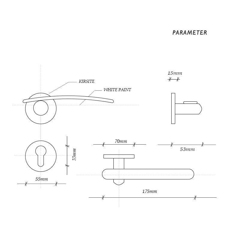 Goo-Ki Streamline Silent Door Lock Bedroom Door Handle Interior Security Door Lock