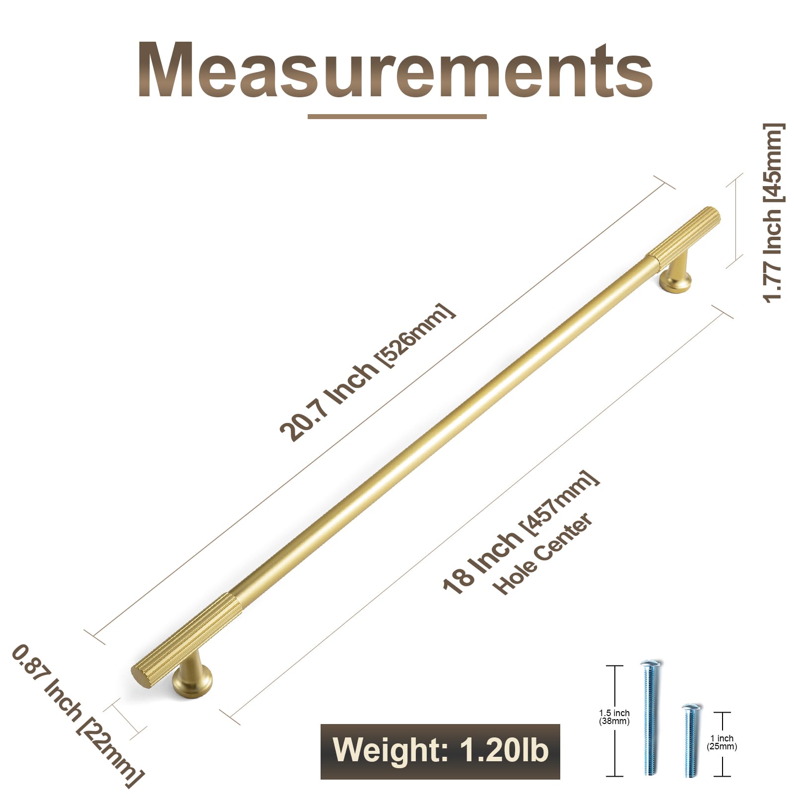Goo-Ki Striped Decorations Cabinet Pull Retro Brass Cabinet Handles