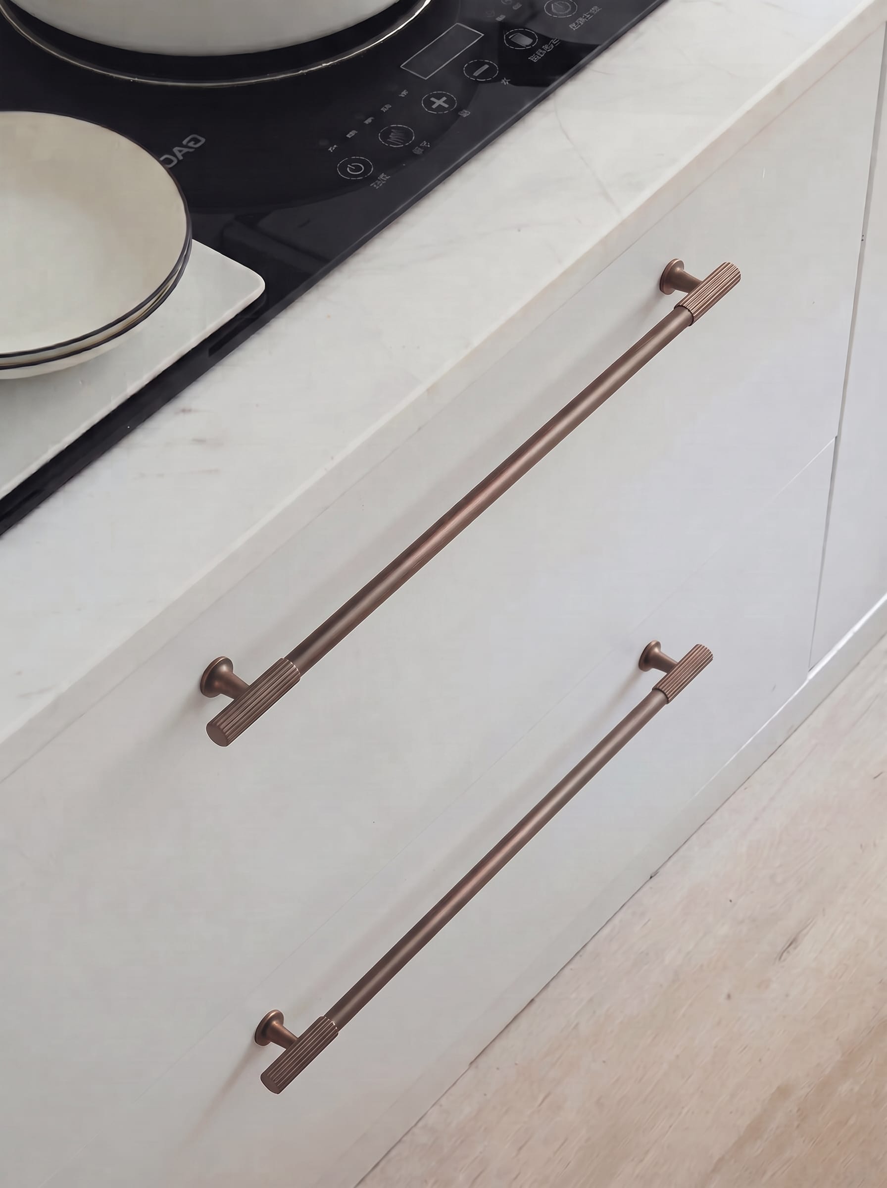 Goo-Ki Striped Decorations Cabinet Pull Retro Brass Cabinet Handles