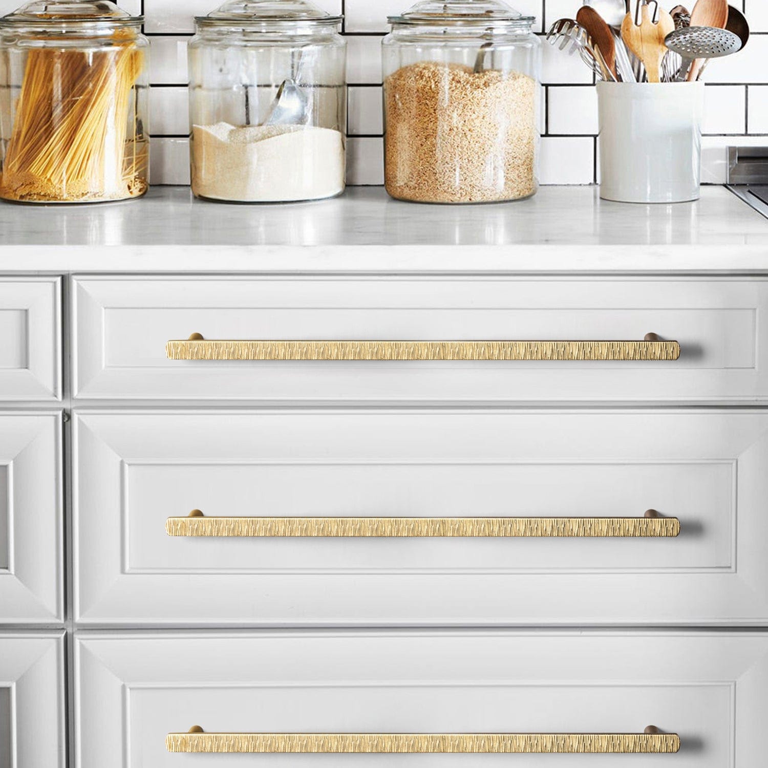 Goo-Ki Striped Hammerline Cabinet Pulls Light Luxury Elegant Kitchen Hardware
