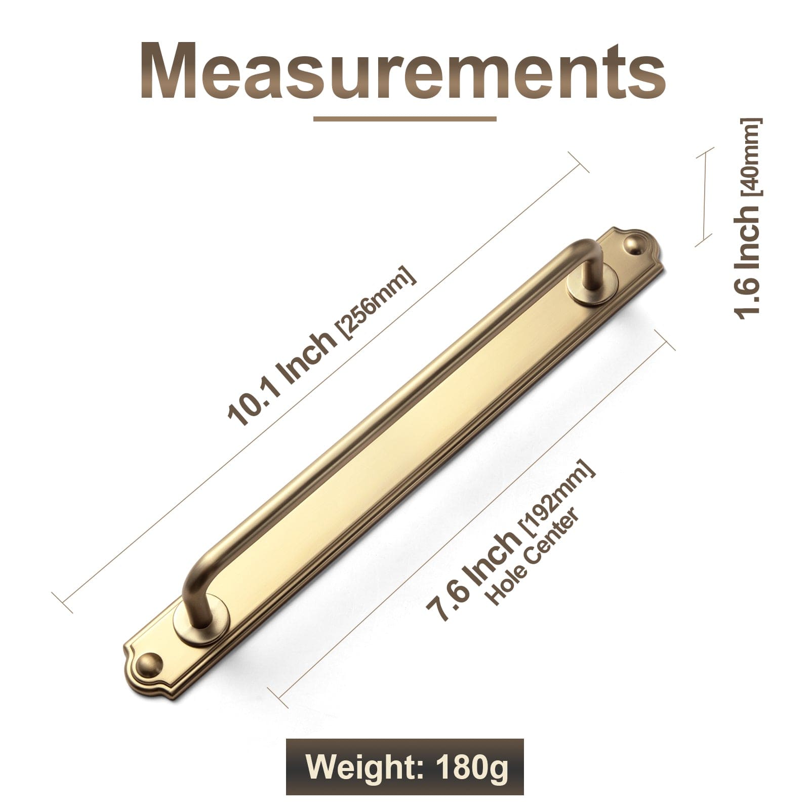 Goo-Ki Stylish Contoured Cabinet Handle with Back Plate Decorative Cabinet Hardware