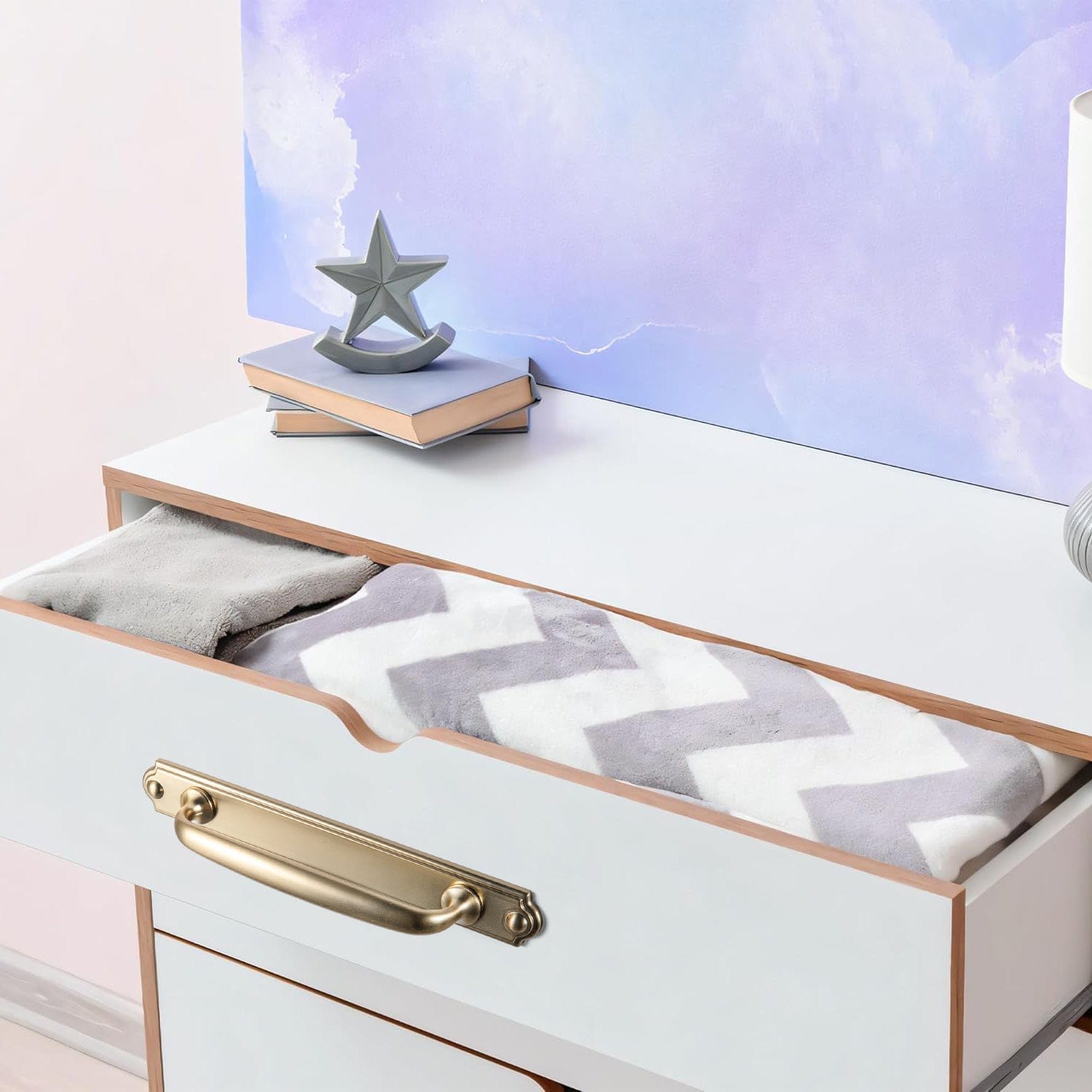 Goo-Ki Stylish Contoured Cabinet Handle with Back Plate Decorative Cabinet Hardware