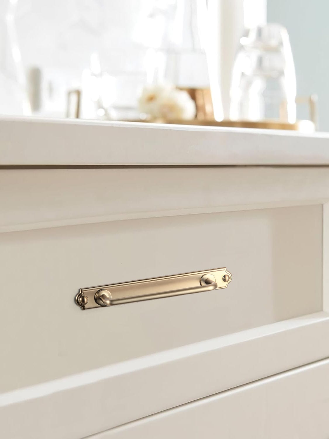 Goo-Ki Stylish Contoured Cabinet Handle with Back Plate Decorative Cabinet Hardware