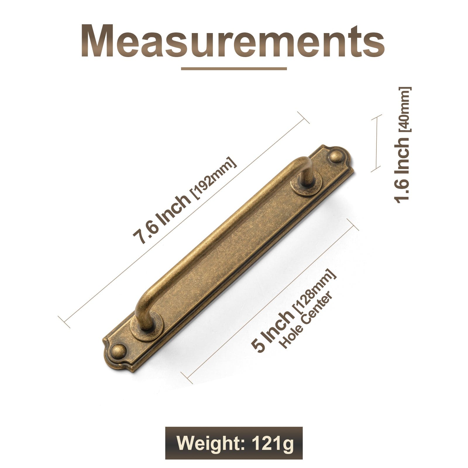 Goo-Ki Stylish Contoured Cabinet Handle with Back Plate Decorative Cabinet Hardware