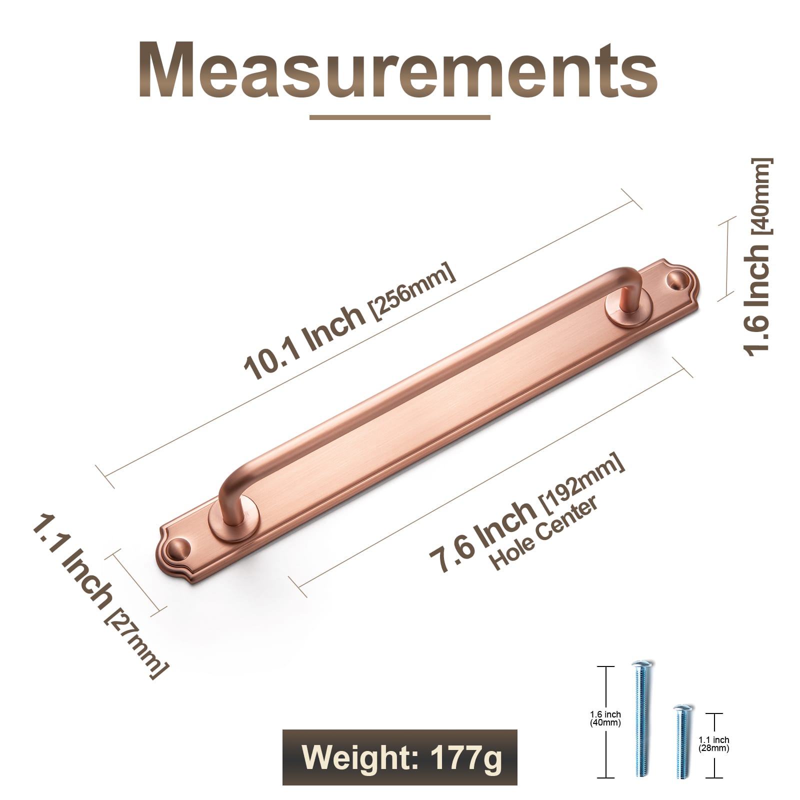 Goo-Ki Stylish Contoured Cabinet Handle with Back Plate Decorative Cabinet Hardware