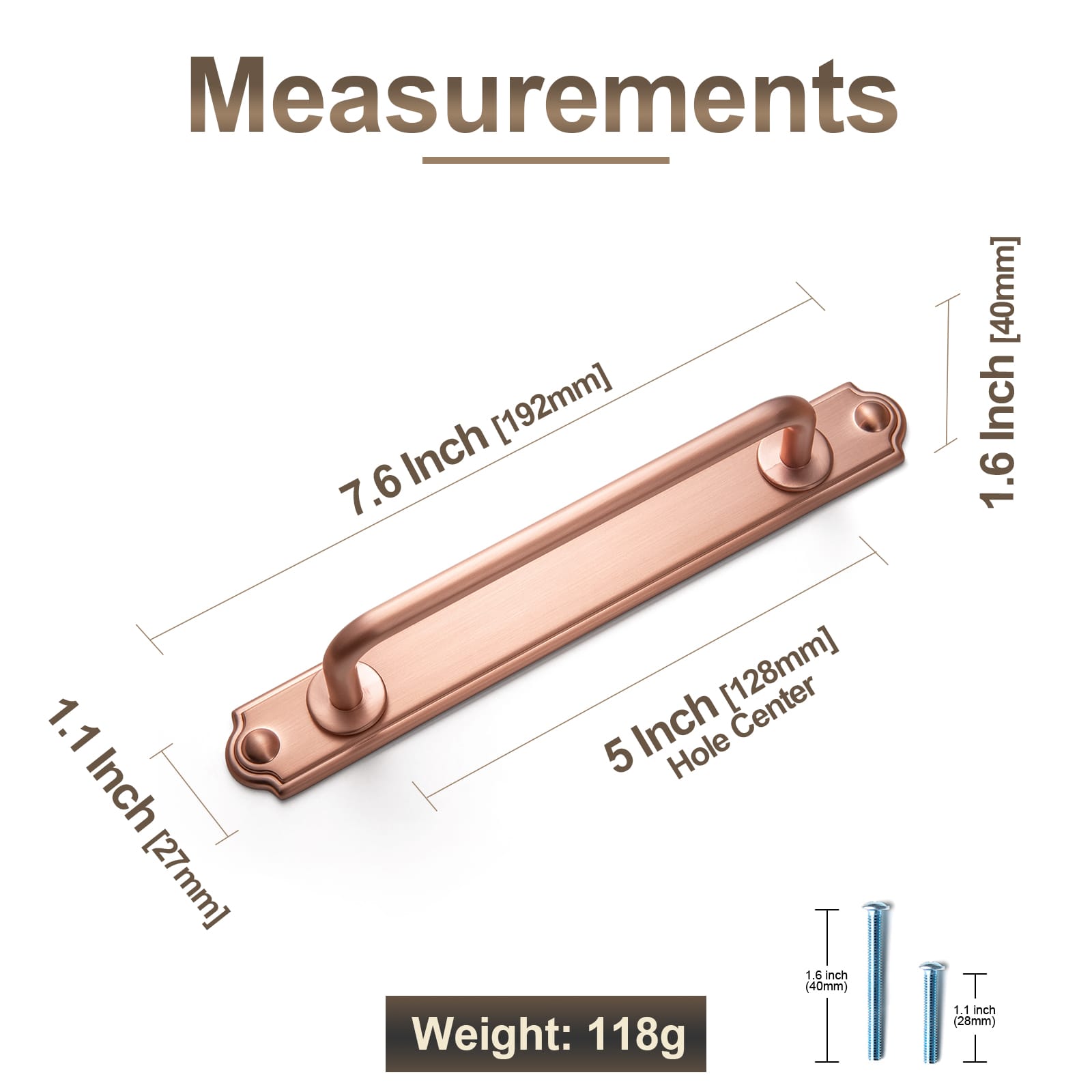 Goo-Ki Stylish Contoured Cabinet Handle with Back Plate Decorative Cabinet Hardware