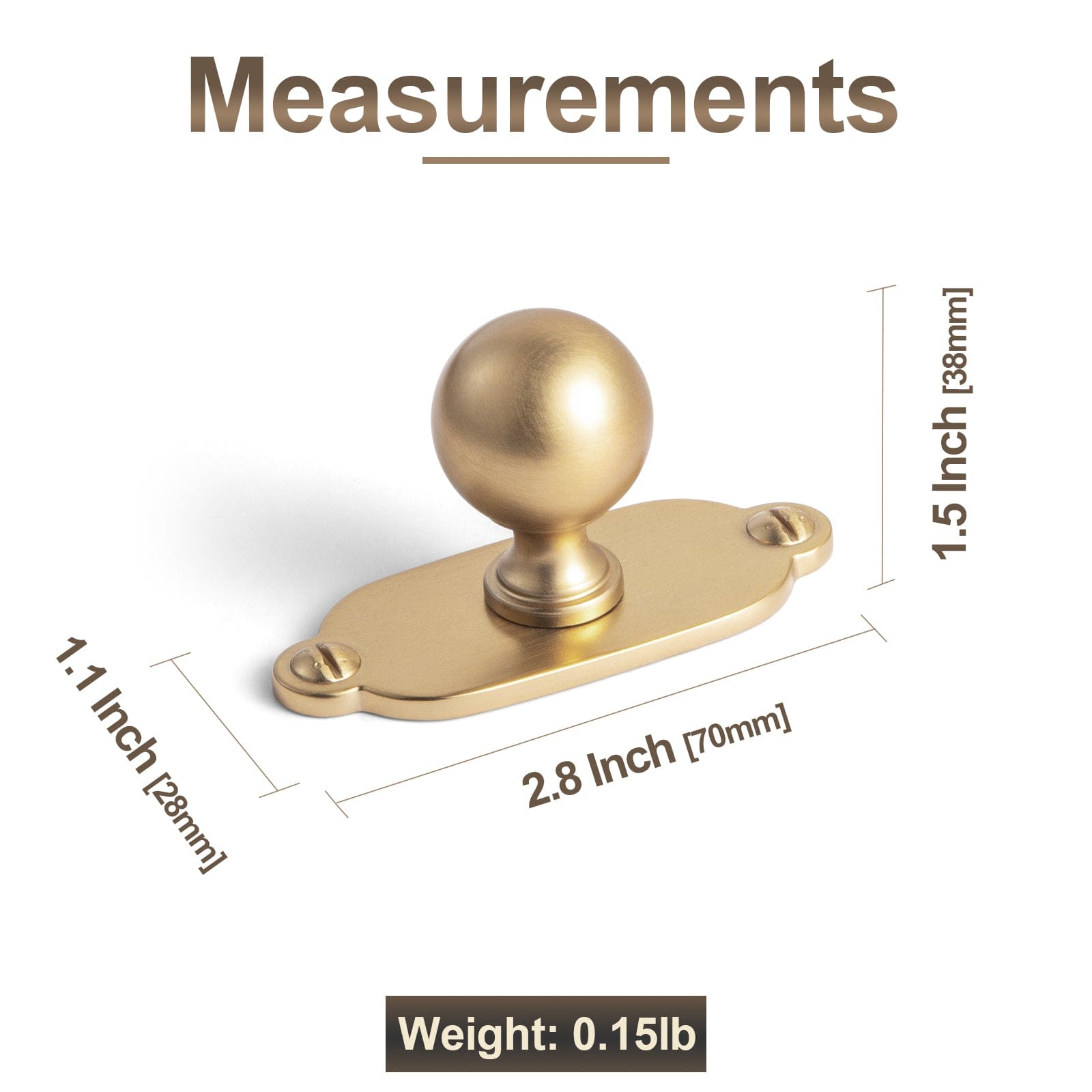 Goo-Ki Stylish Zinc Alloy Cabinet Knobs Classic Round Design Durable Cabinet Handles