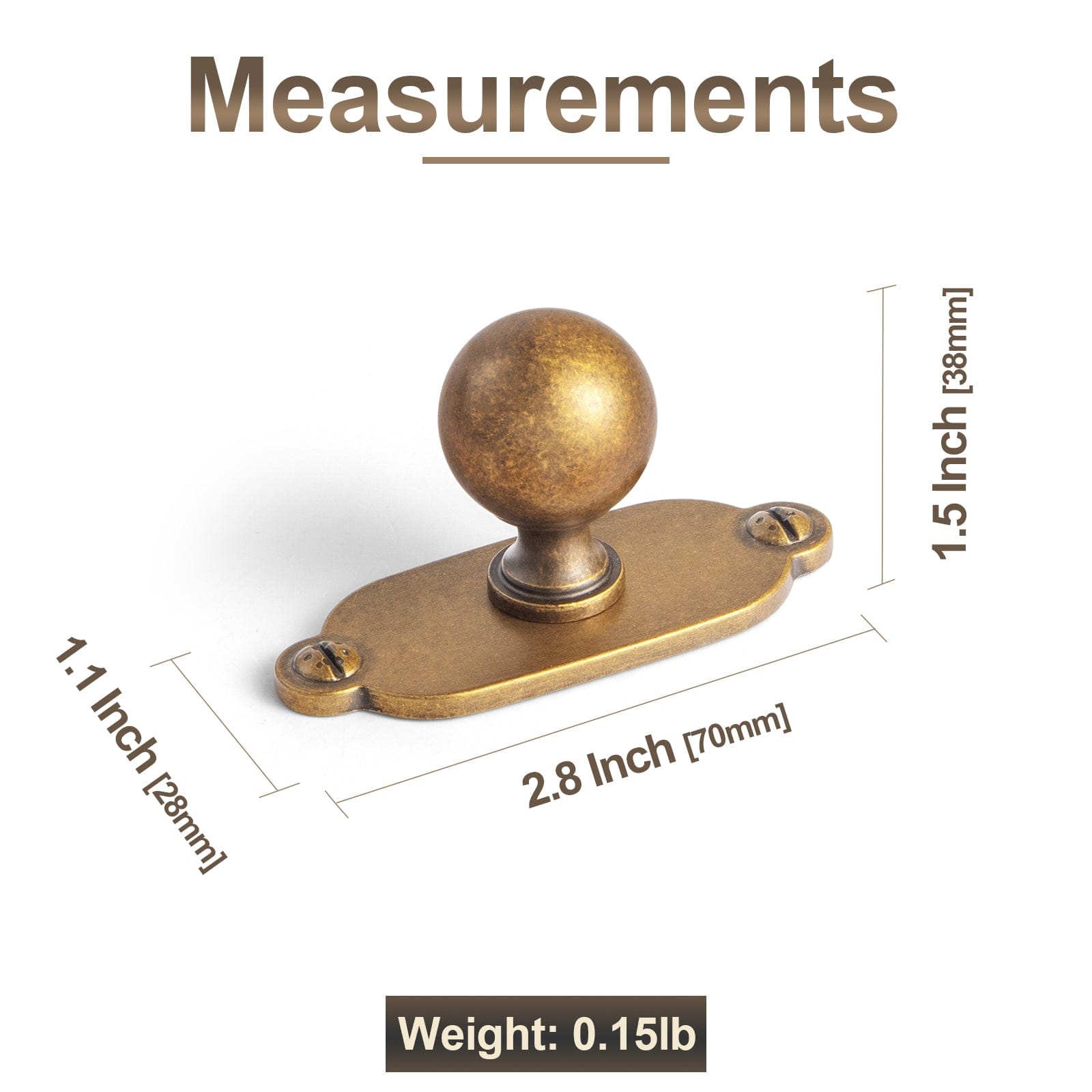 Goo-Ki Stylish Zinc Alloy Cabinet Knobs Classic Round Design Durable Cabinet Handles