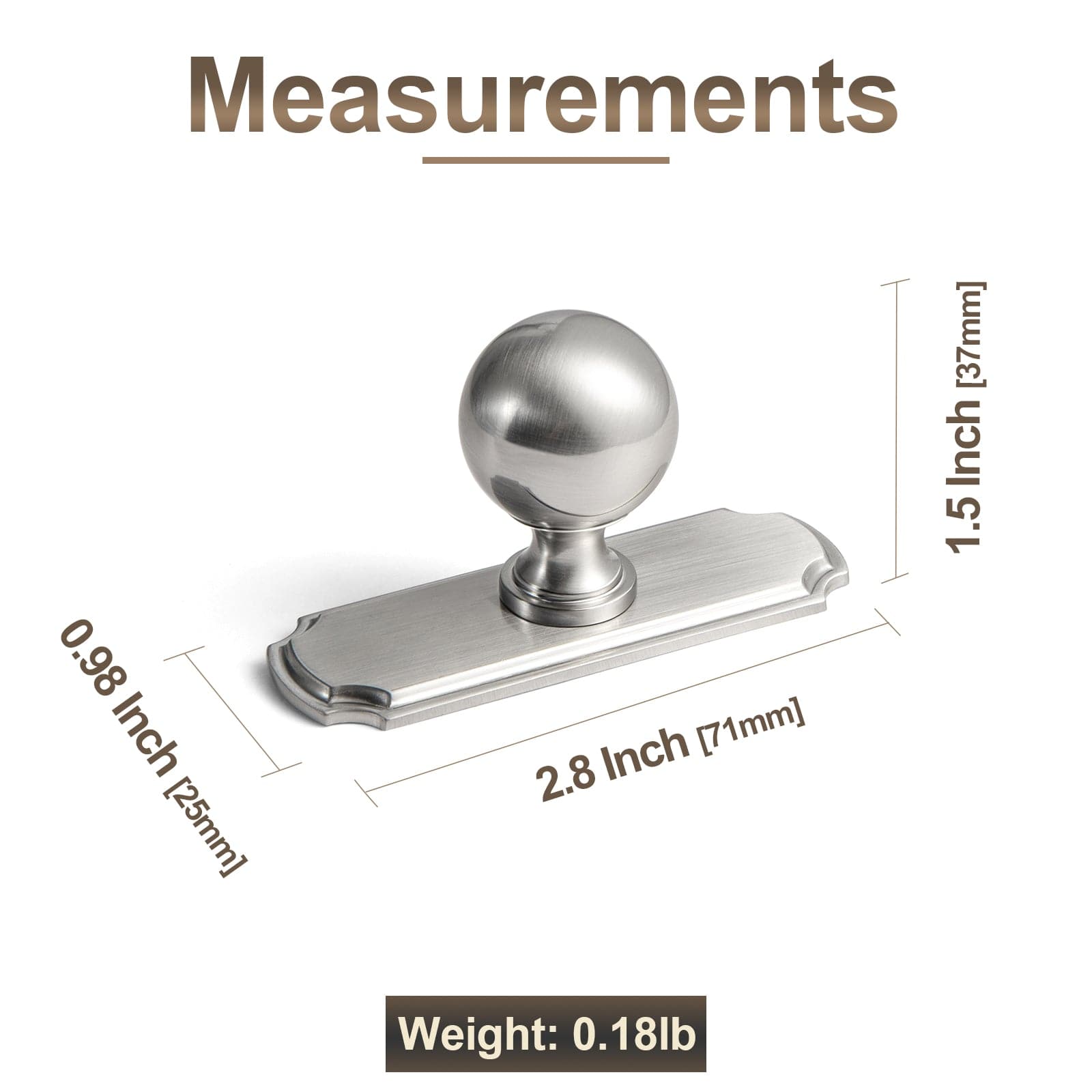 Goo-Ki Stylish Zinc Alloy Cabinet Knobs Classic Round Design Durable Cabinet Handles