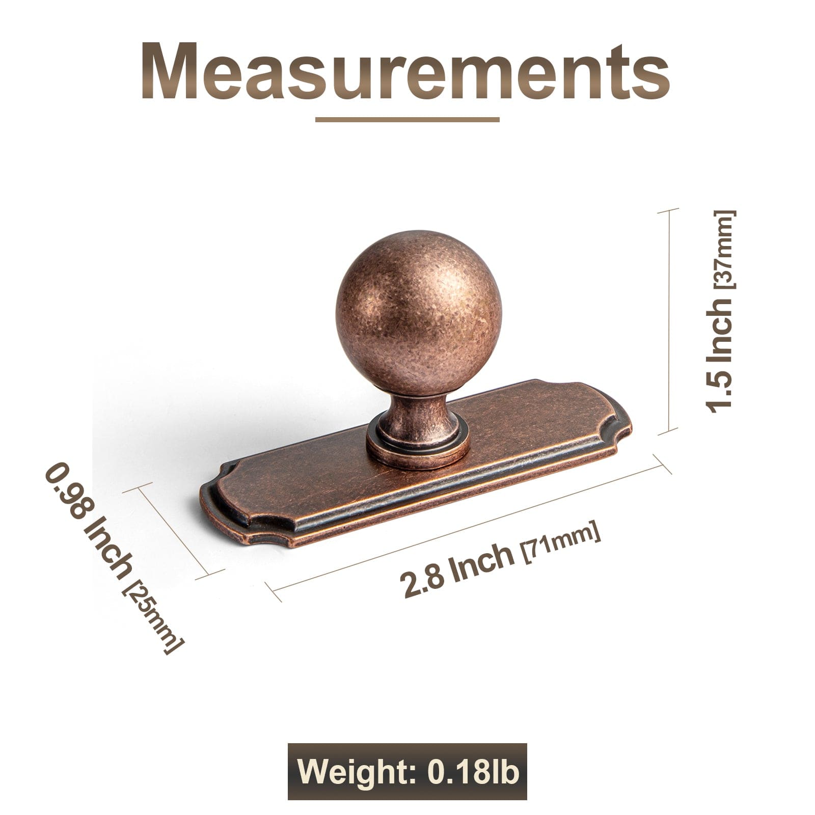 Goo-Ki Stylish Zinc Alloy Cabinet Knobs Classic Round Design Durable Cabinet Handles