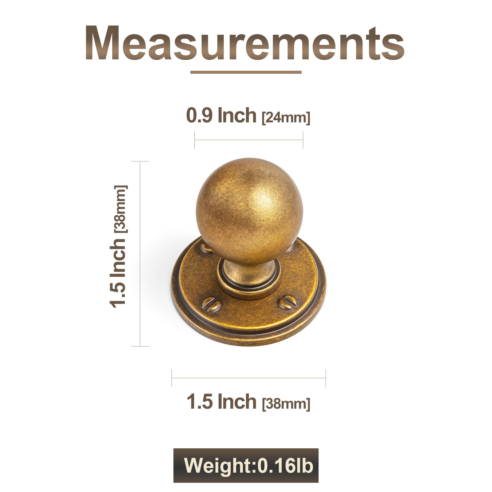 Goo-Ki Stylish Zinc Alloy Cabinet Knobs Classic Round Design Durable Cabinet Handles