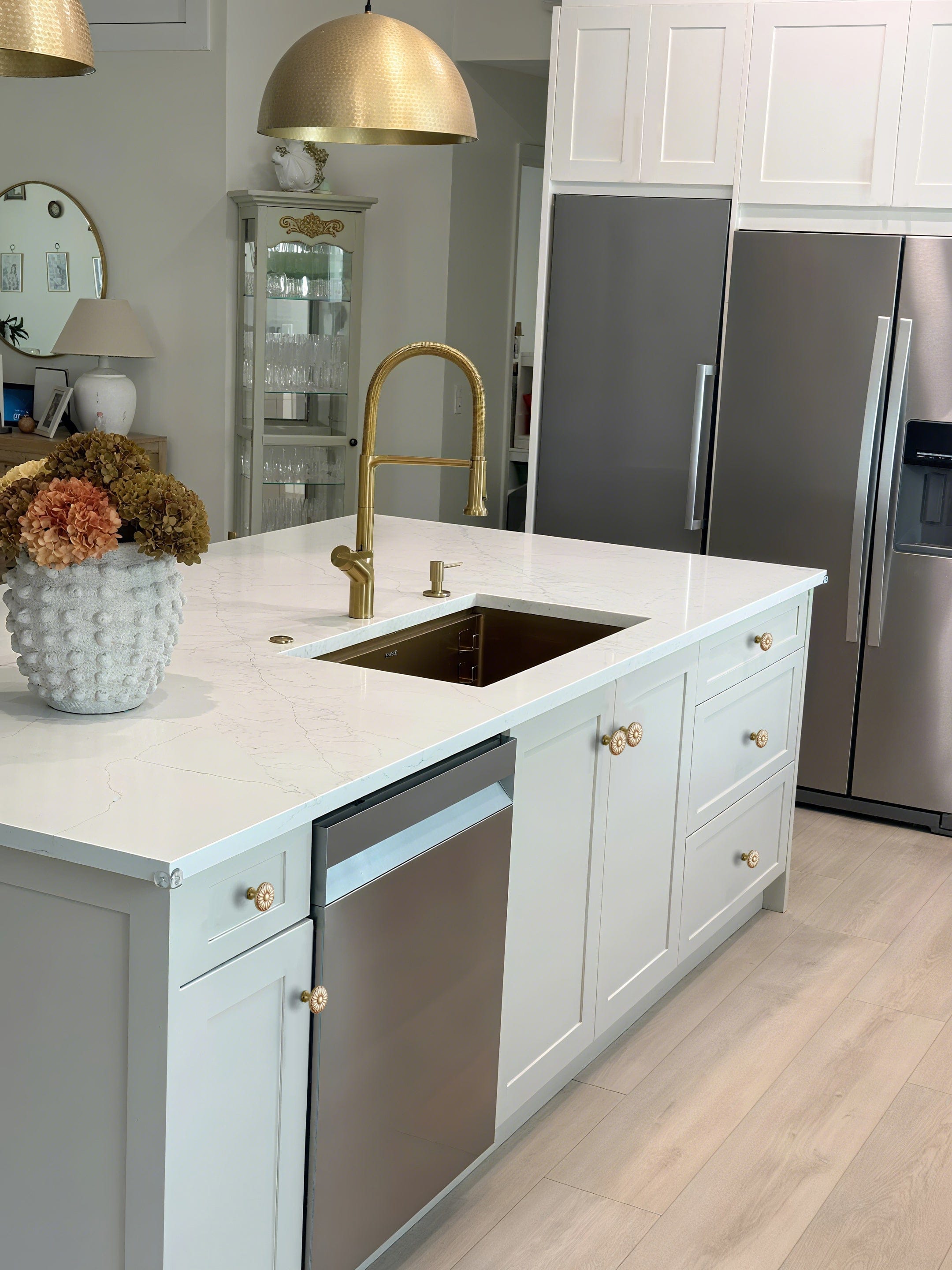 Goo-Ki Sunflower Floral Embossed Cabinet Knobs Assorted Distressed Zinc Alloy Furniture Hardware