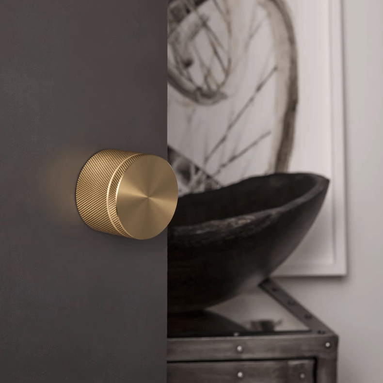 Goo-Ki Titanium Gold / All Set Brass Door Lock Titanium Gold Knurled Keyless Interior Door Lock