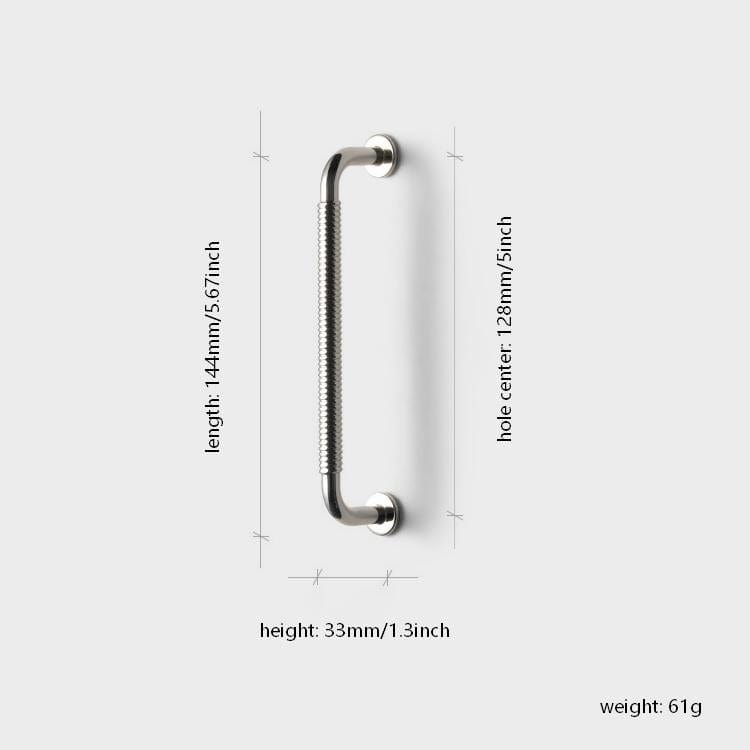 Goo-Ki Titanium Silver / 5'' Hole Center / 6 Pack Mid-Century Swirl Cabinet Bar Handles Home Improvement Dresser Pulls