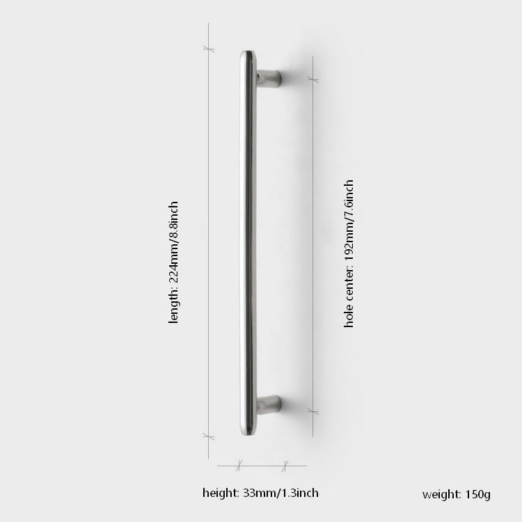 Goo-Ki Titanium Silver / 7.6'' Hole Center / 6 Pack Sleek and Sturdy Cabinet Handles Elegant Minimalist Drawer Bar Pulls