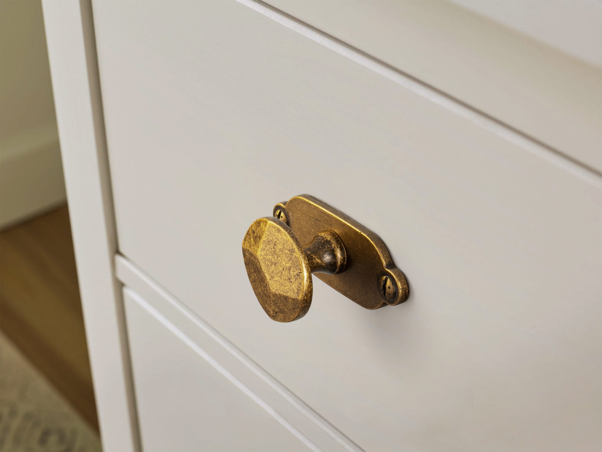 Goo-Ki Traditional Aged Bronze Zinc Alloy Cabinet Knob, Elegant Round Knob with Decorative Back Plate for Kitchen & Bathroom Cabinets