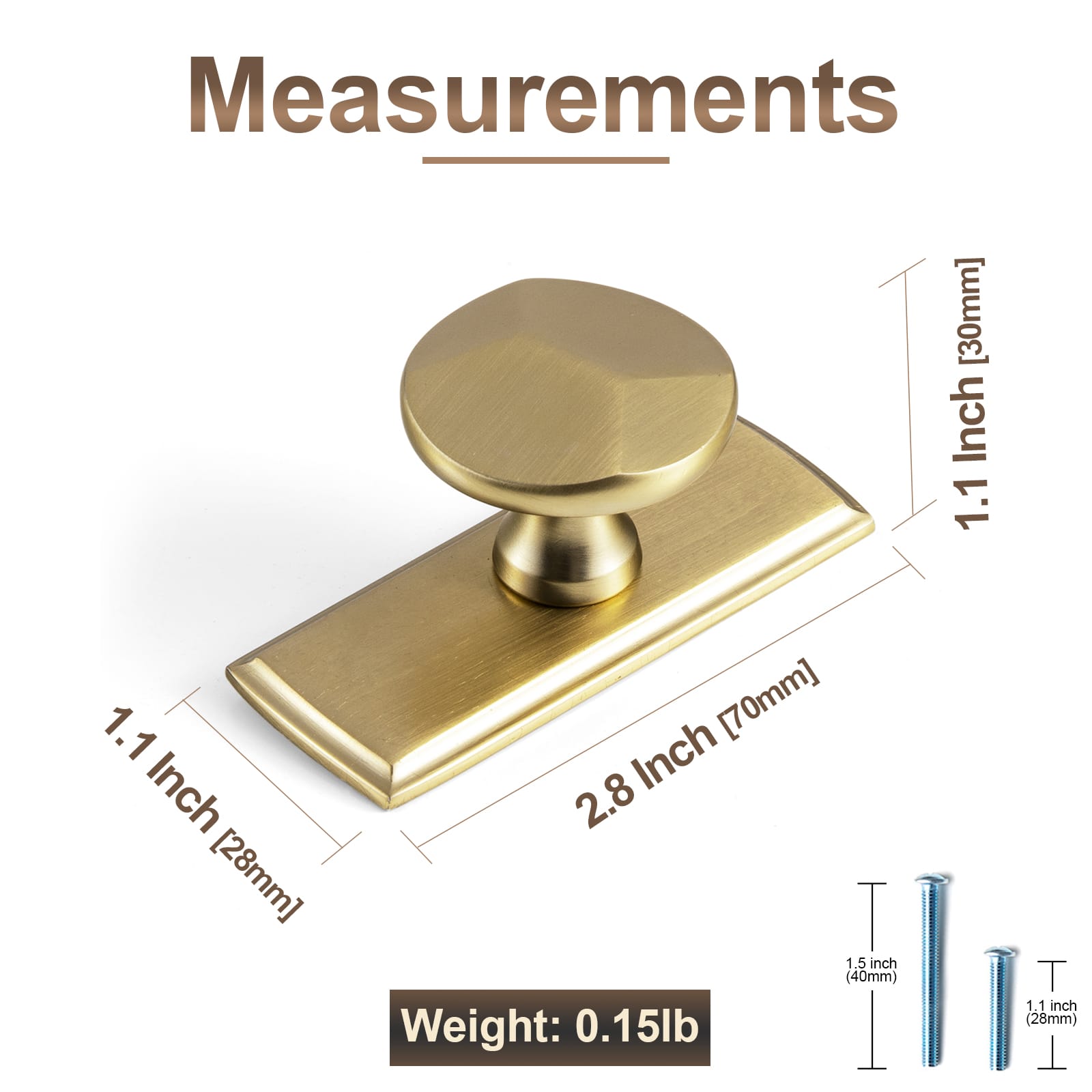 Goo-Ki Traditional Aged Bronze Zinc Alloy Cabinet Knob, Elegant Round Knob with Decorative Back Plate for Kitchen & Bathroom Cabinets