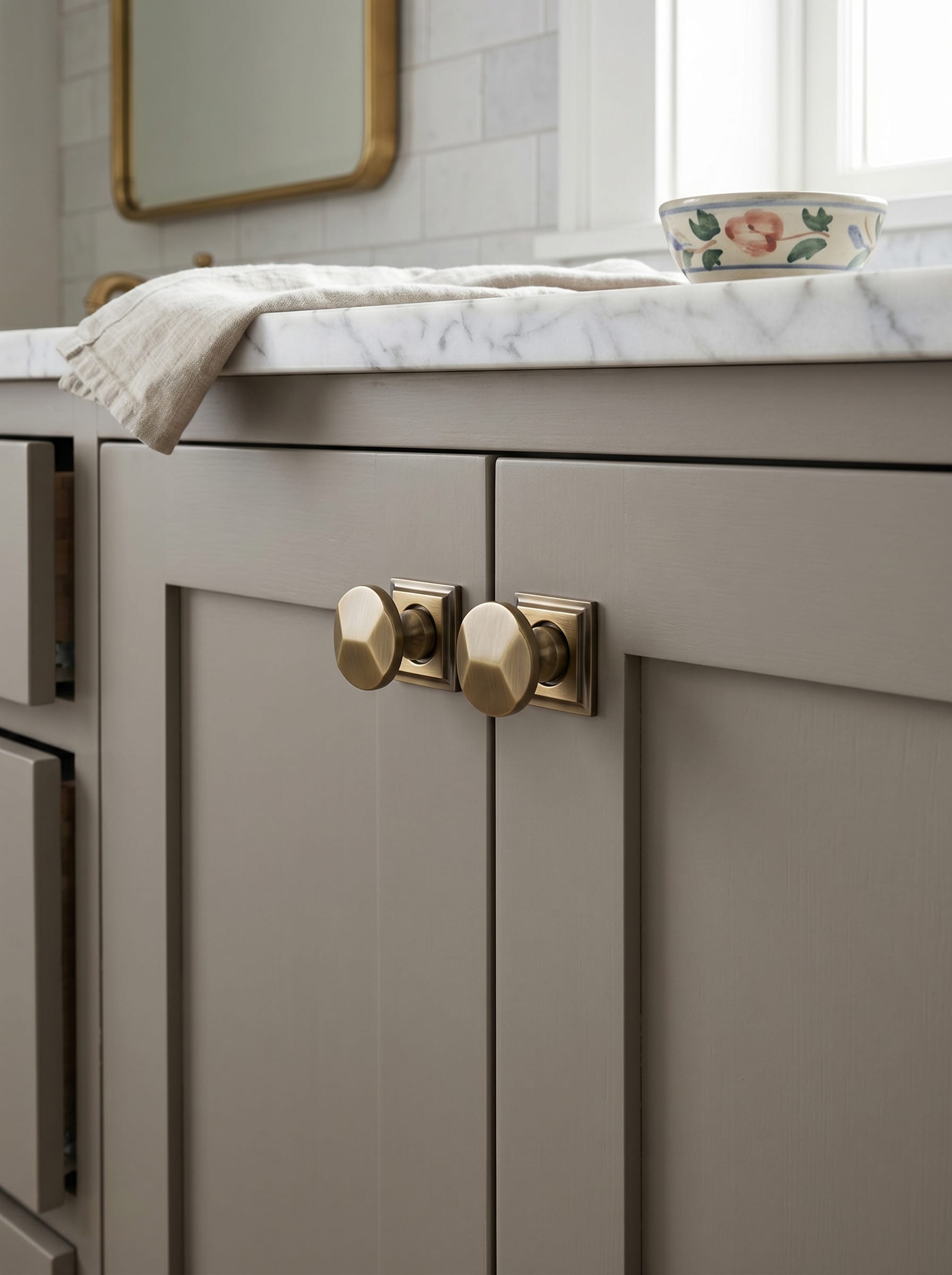Goo-Ki Traditional Aged Bronze Zinc Alloy Cabinet Knob, Elegant Round Knob with Decorative Back Plate for Kitchen & Bathroom Cabinets