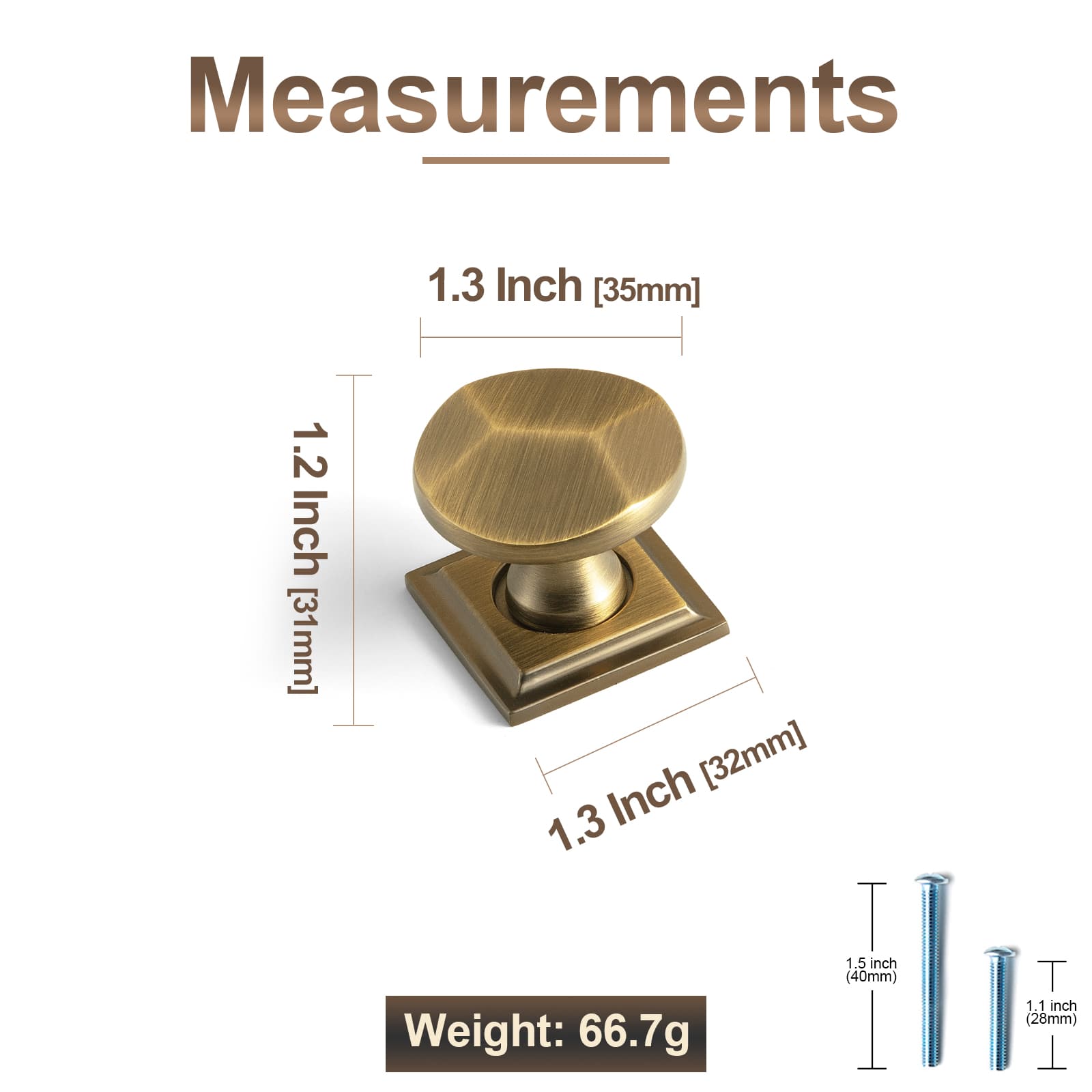 Goo-Ki Traditional Aged Bronze Zinc Alloy Cabinet Knob, Elegant Round Knob with Decorative Back Plate for Kitchen & Bathroom Cabinets