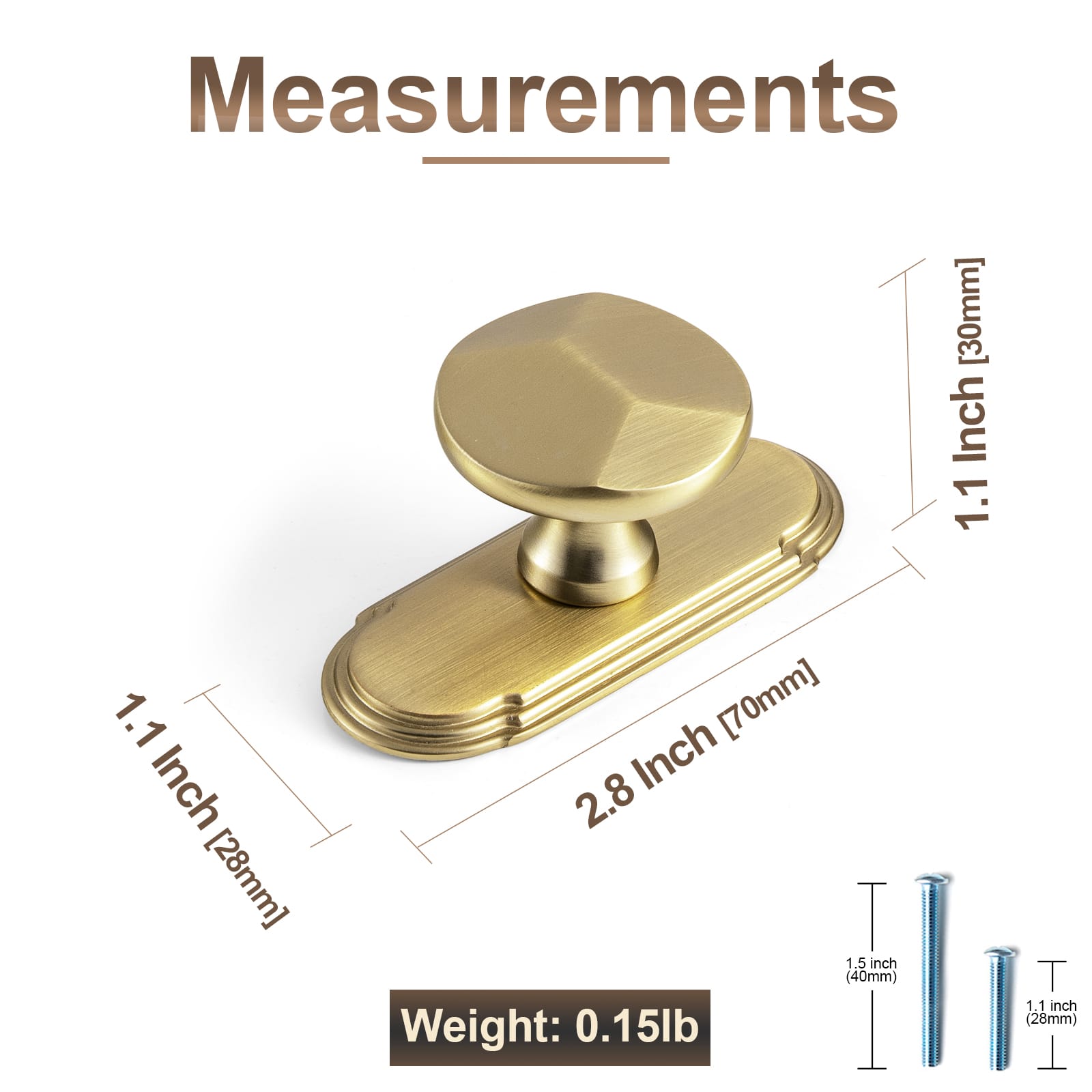 Goo-Ki Traditional Aged Bronze Zinc Alloy Cabinet Knob, Elegant Round Knob with Decorative Back Plate for Kitchen & Bathroom Cabinets