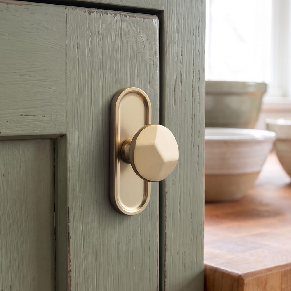 Goo-Ki Traditional Aged Bronze Zinc Alloy Cabinet Knob, Elegant Round Knob with Decorative Back Plate for Kitchen & Bathroom Cabinets
