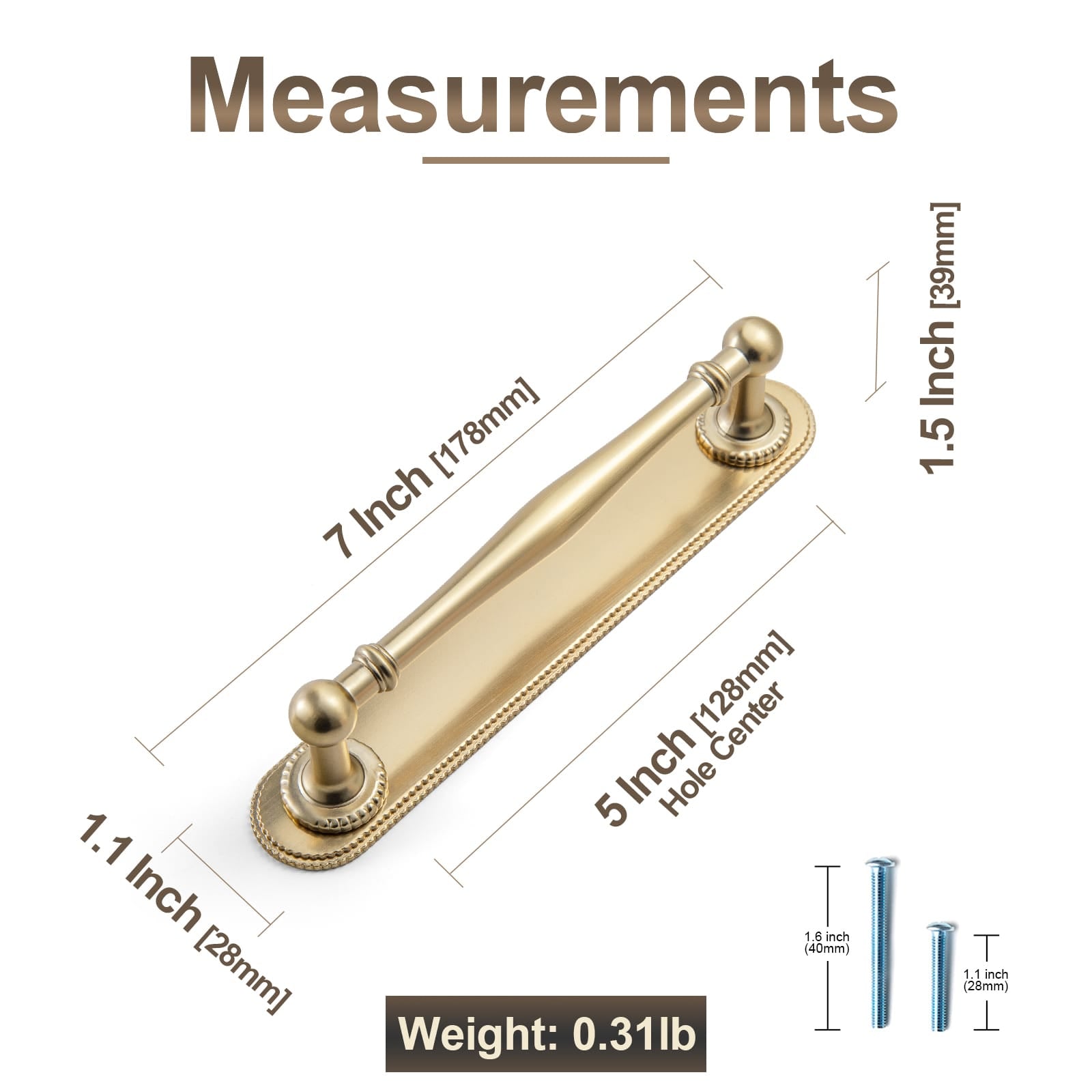 Goo-Ki Traditional Zinc Alloy Drawer Pulls, Decorative Spindle-Shaped Bar Handles Classic Hardware for Cabinets & Vanities