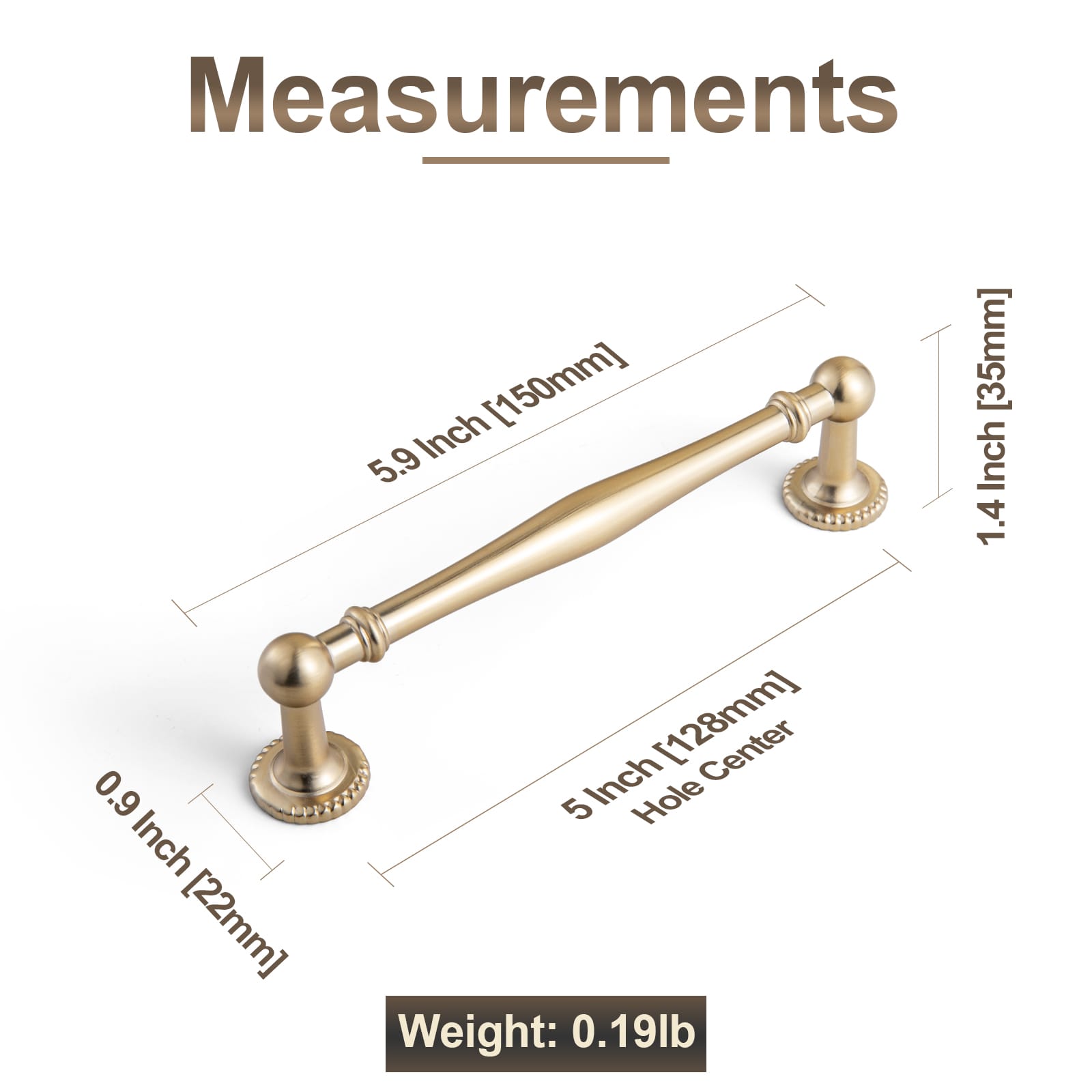 Goo-Ki Traditional Zinc Alloy Drawer Pulls, Decorative Spindle-Shaped Bar Handles Classic Hardware for Cabinets & Vanities