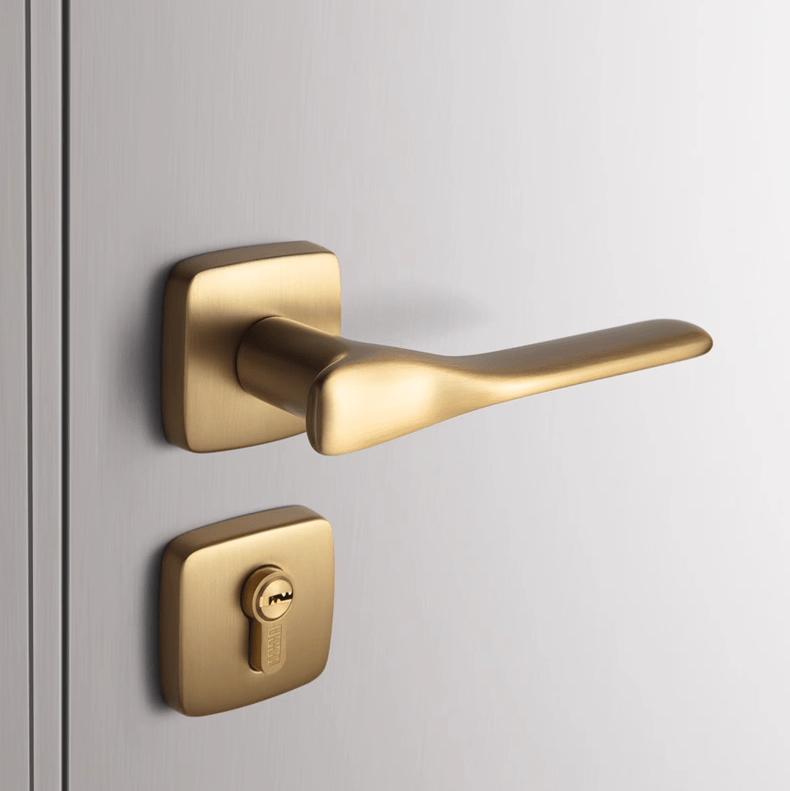 Goo-Ki Villa Brass Door Lock Indoor Bedroom Door Lock Modern French Style Door Handle Set