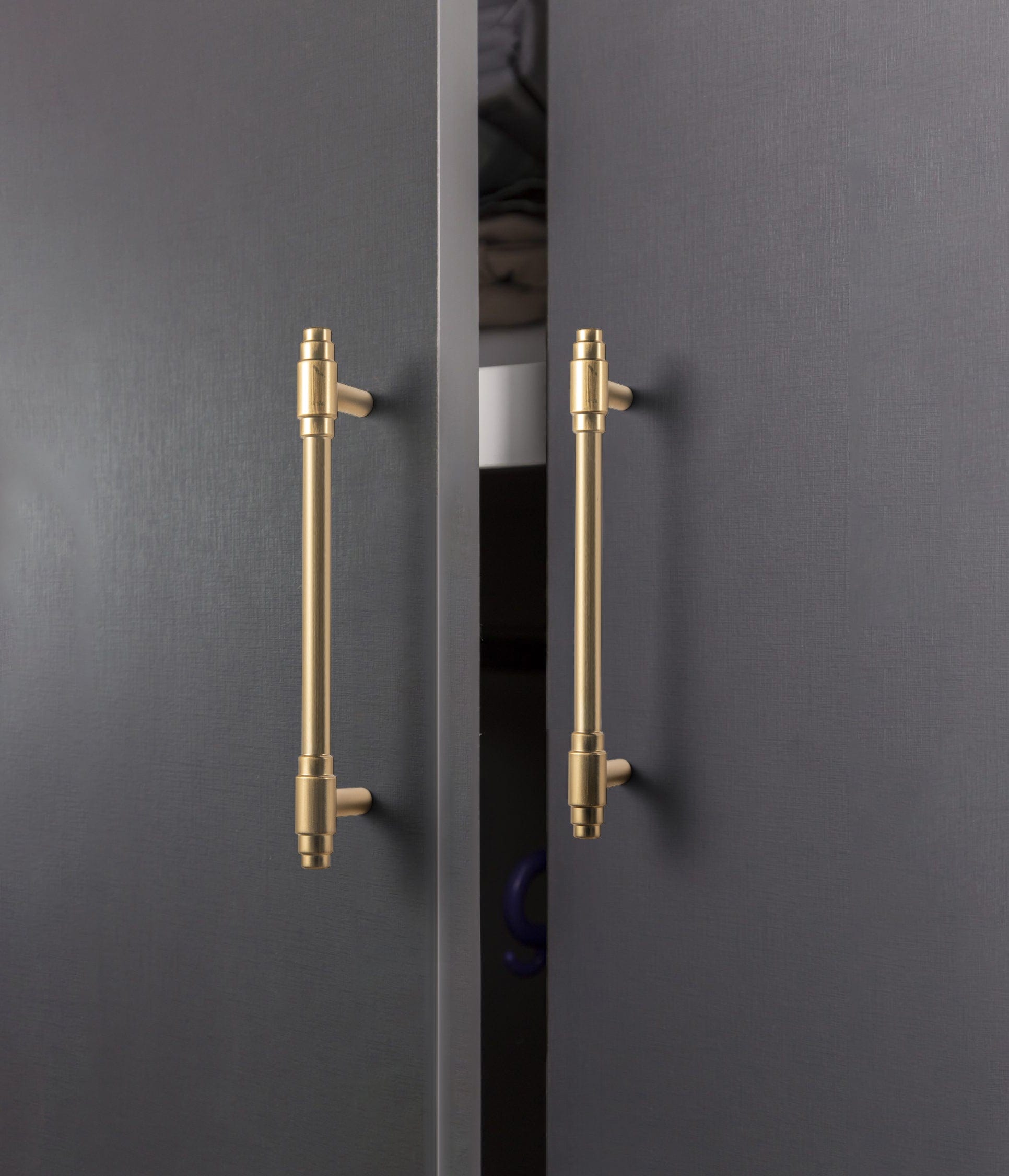 Goo-Ki Vintage Brass Drawer Handles with Unique Geometric T - Shape