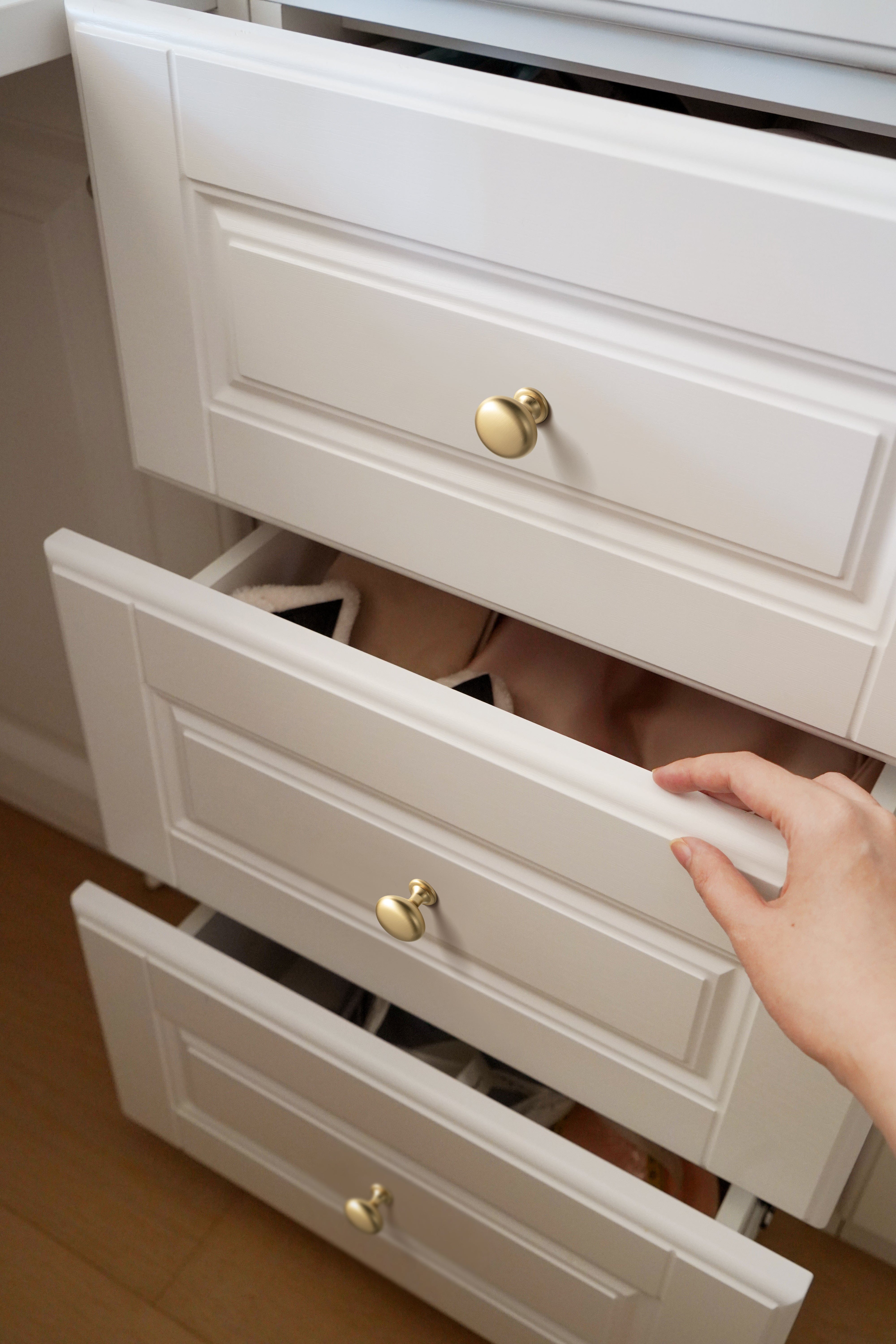 Goo-Ki Vintage Brass Mushroom Cabinet Knobs Zinc Alloy Drawer Handles for Kitchen Cupboard