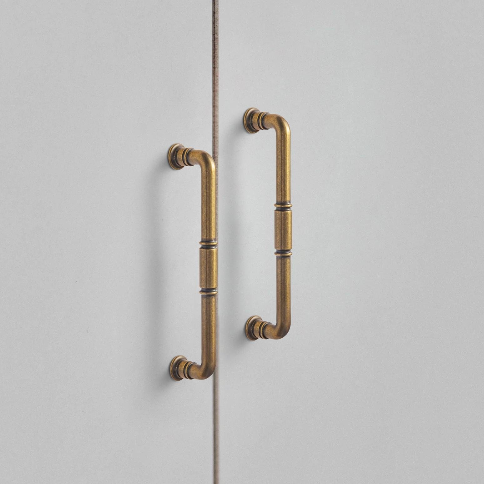 Goo-Ki Vintage Brass Pipe Style Cabinet Handles for Modern - Rustic Interiors