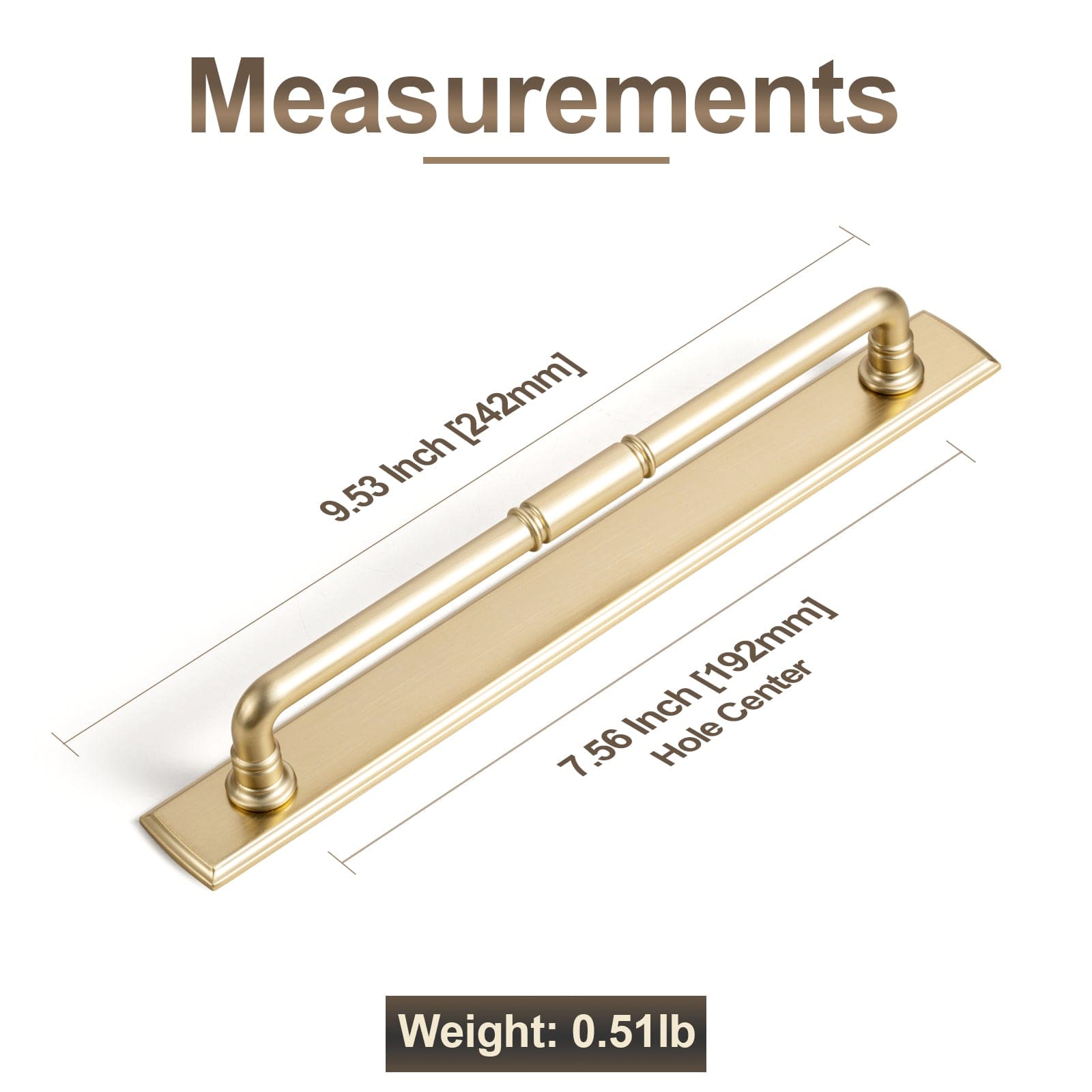 Goo-Ki Vintage Brass Pipe Style Cabinet Handles for Modern - Rustic Interiors