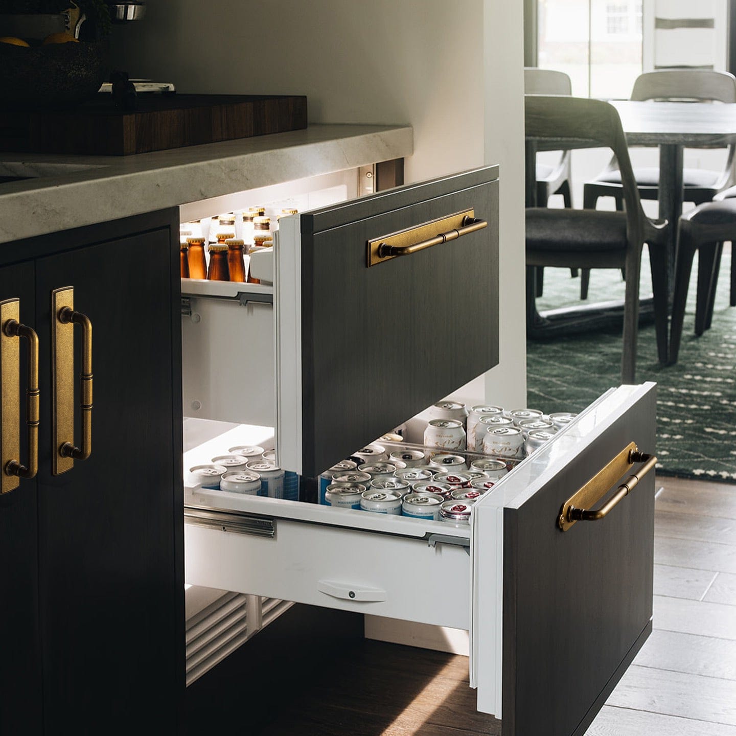 Goo-Ki Vintage Brass Pipe Style Cabinet Handles for Modern - Rustic Interiors