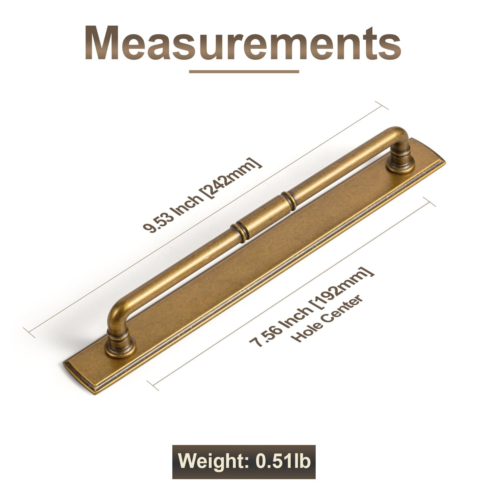 Goo-Ki Vintage Brass Pipe Style Cabinet Handles for Modern - Rustic Interiors