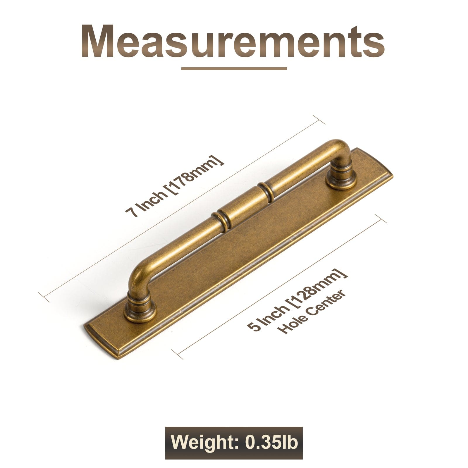 Goo-Ki Vintage Brass Pipe Style Cabinet Handles for Modern - Rustic Interiors