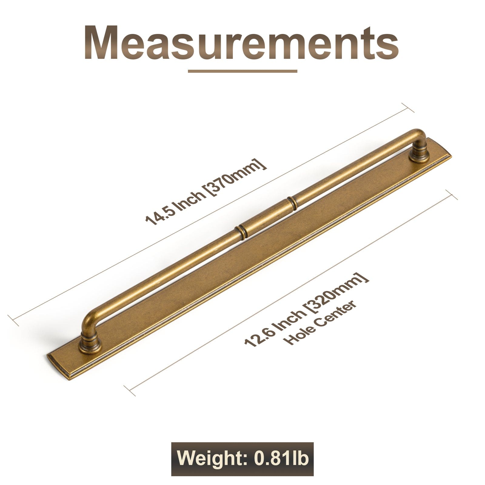 Goo-Ki Vintage Brass Pipe Style Cabinet Handles for Modern - Rustic Interiors